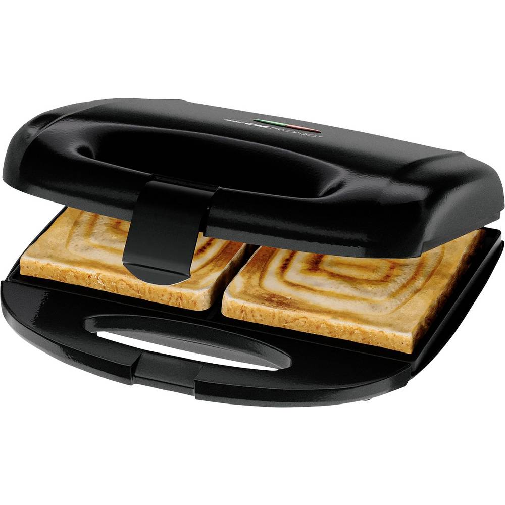 Clatronic ST 3814 Sandwich toaster Automatische temperatuuraanpassing, Anti-aanbaklaag Zwart
