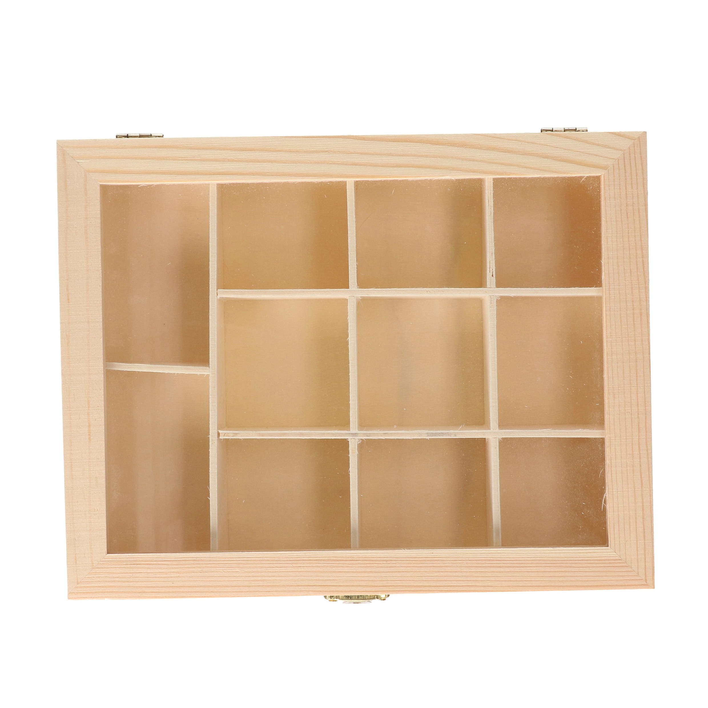 Concorde Theedoos - 11-vaks - naturel - hout - 23 x 18 x 5 cm - theekist - onbedrukt -