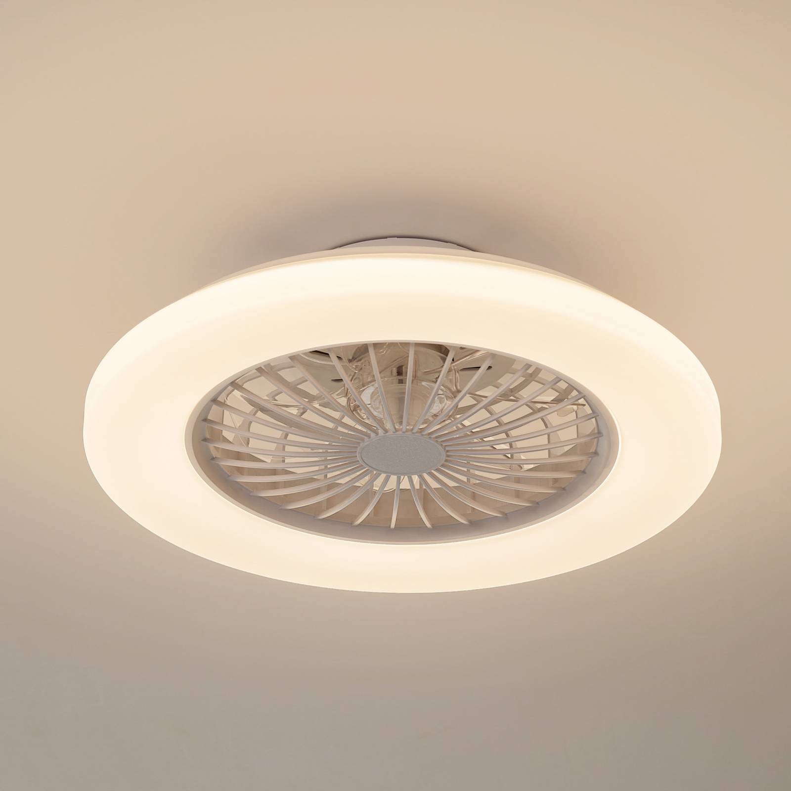 LINDBY LED plafondventilator Vedin, DC, stil, Ø 49 cm, CCT