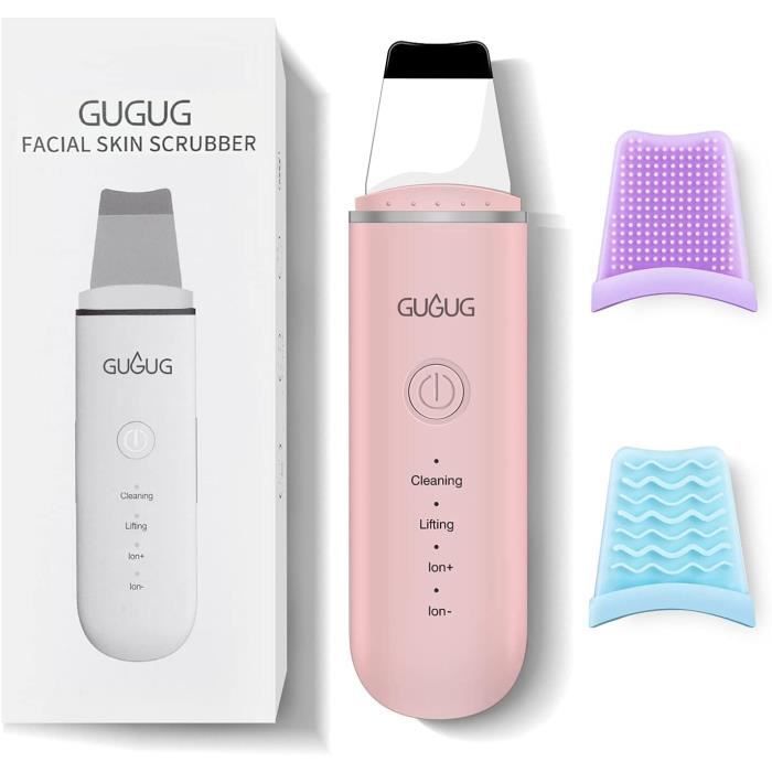 ARBORESCENCE GUGUG Épurateur de Peau,Skin Scrubber,Nettoyeur Visage et Appareil de Point Noir Visage avec 4 Modes,Vibration Peeling,USB Rechar