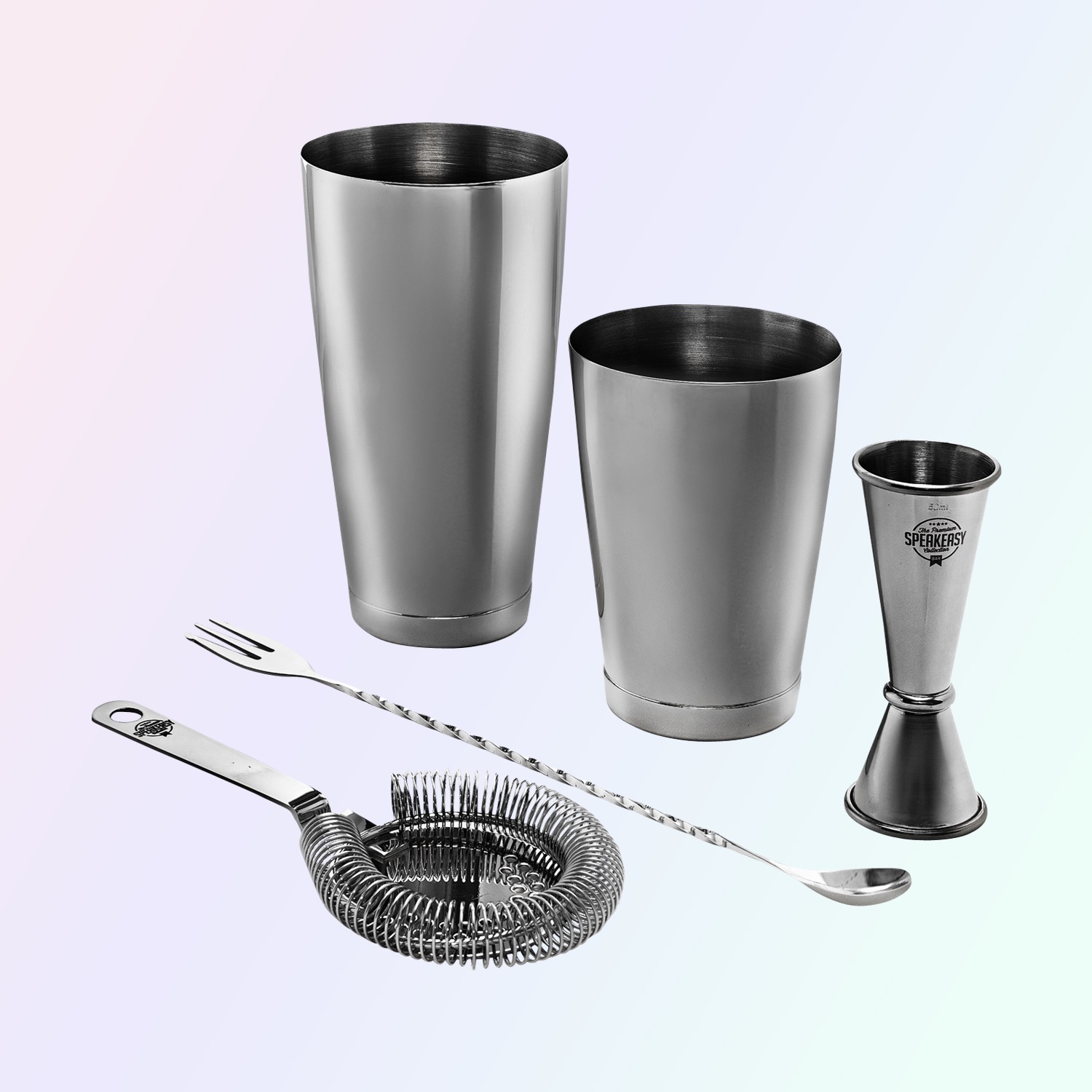Bar Professional Speakeasy Cocktail Set Zwart - 4-delig