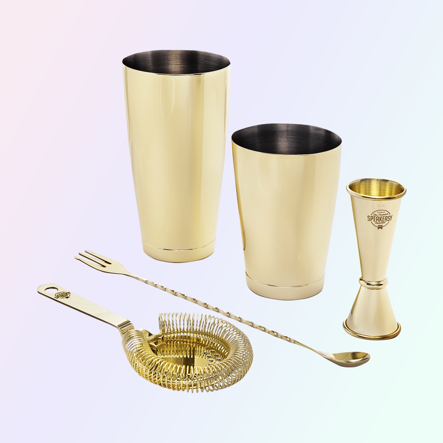 Bar Professional Speakeasy Cocktail Set Goud- 4-delig