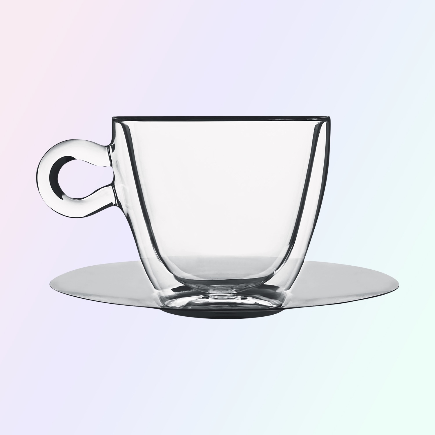 Luigi Bormioli Thermic Glass Koffieglas 30 Cl Met Rvs Schotel - 2 Stuks