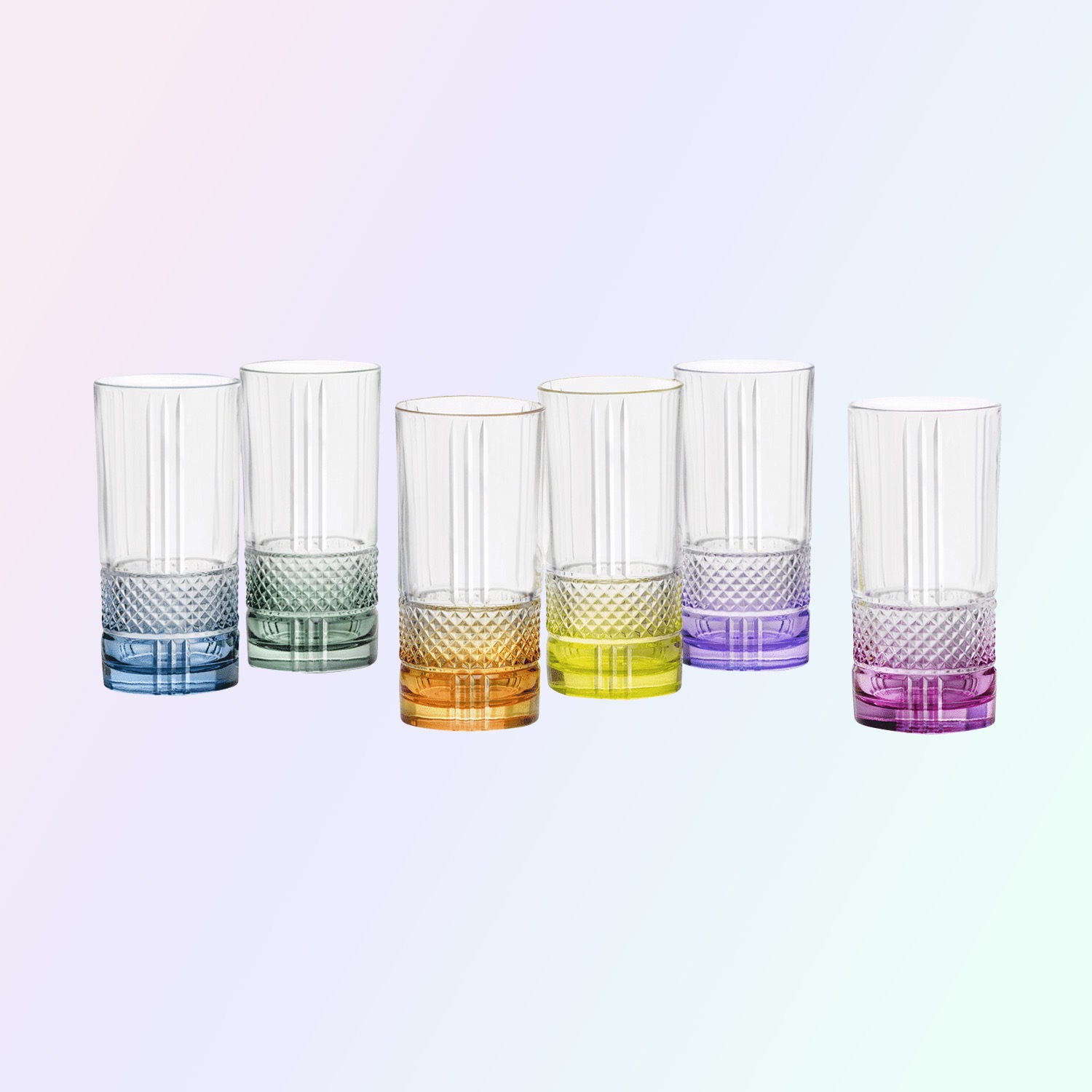 RCR Brillante Colour Longdrinkglas 37 cl Kleur - 6 Stuks - Kristal