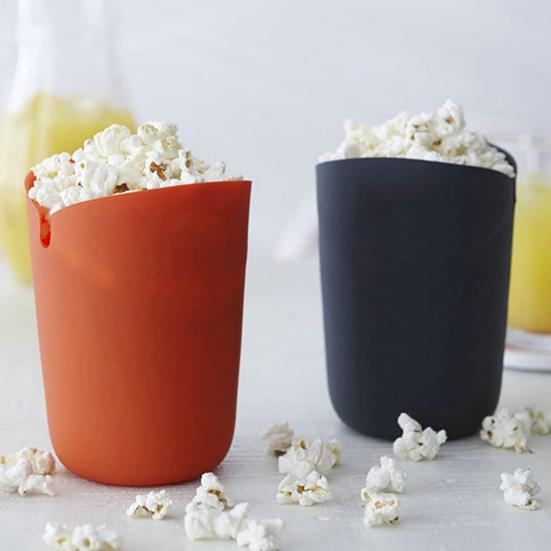 Worry free storage Handige popcorn emmer Voedselveilig Brede toepassing Eenvoudige bediening Magnetronbestendig Maker Keukenaccessoires grijs