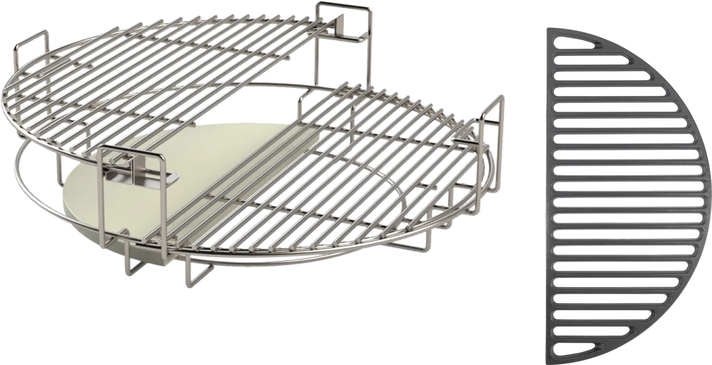 Grill Guru Multi Level Cooking System + Gietijzeren Halve Maan Large