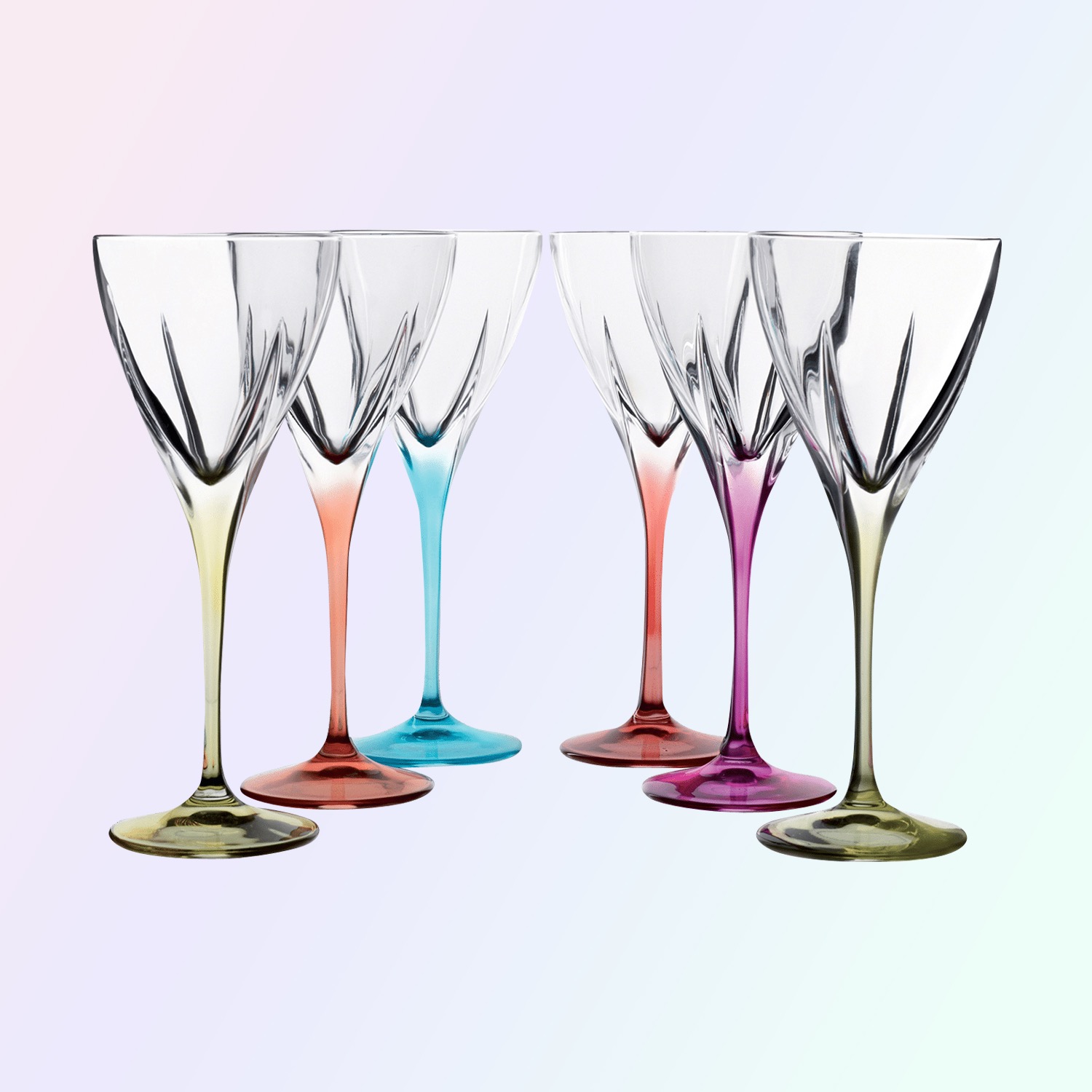 RCR Fusion Colour Wijnglas 21 cl Assorti - 6 Stuks - Glas