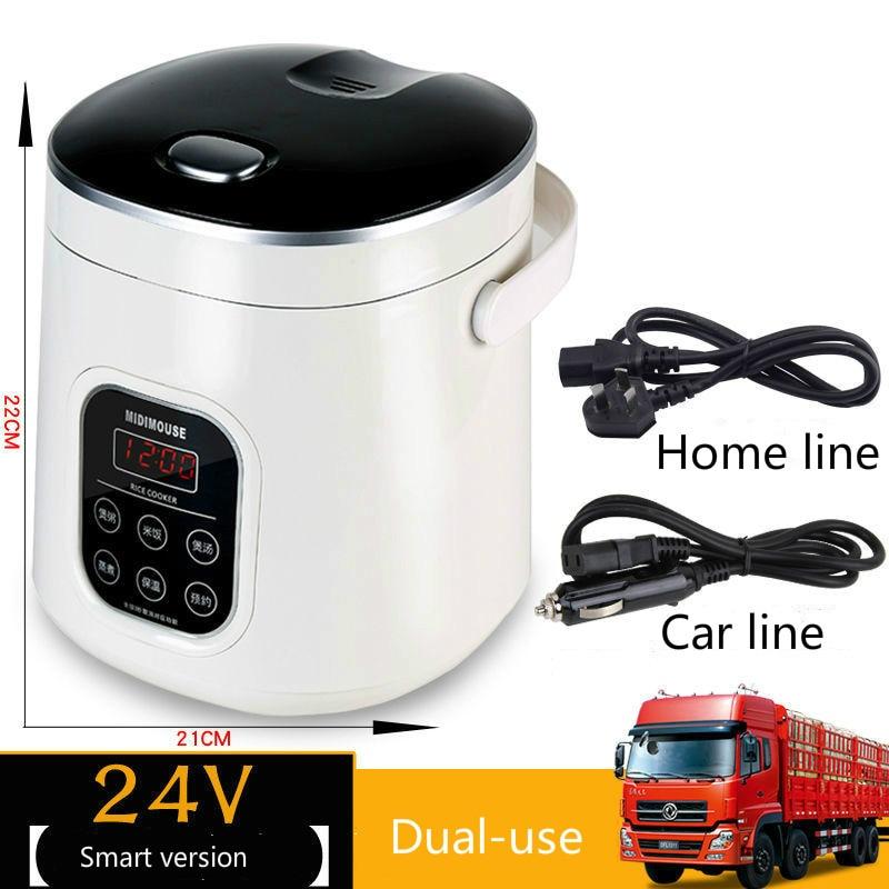 Factory Discount Outlet Auto Rijstkoker 12V 24V 220V Auto Thuis Tweeërlei Gebruik Zelfrijdende Draagbare Rijstkoker 24V Vrachtwagen Slimme Rijstkoker