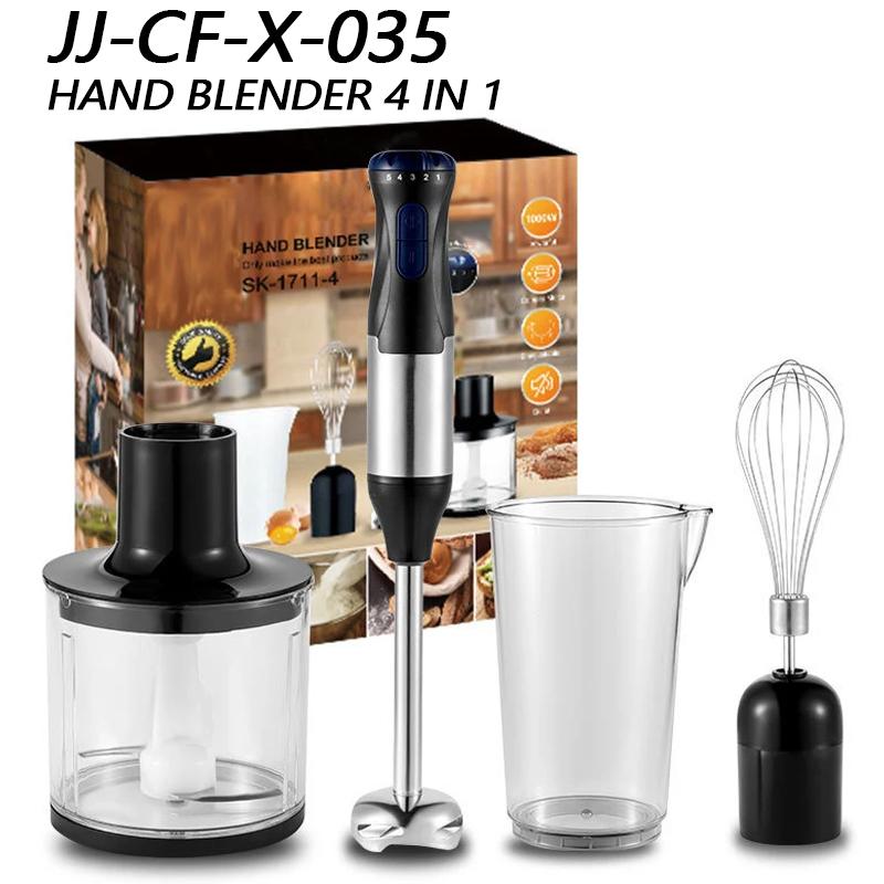 TOP-HOME MALL 4 In 1 Elektrische Staafmixer Handheld Mixer 1000W Roestvrijstalen Mes Groente Vlees Onderdompeling Eiergarde Sapcentrifuge