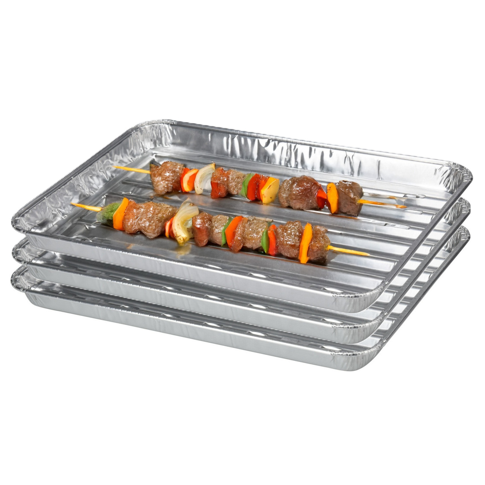 BBQ Collection barbecue grillschalen - Set van 125x stuks - x 32 cm - Vlees grillen - BBQ rooster -