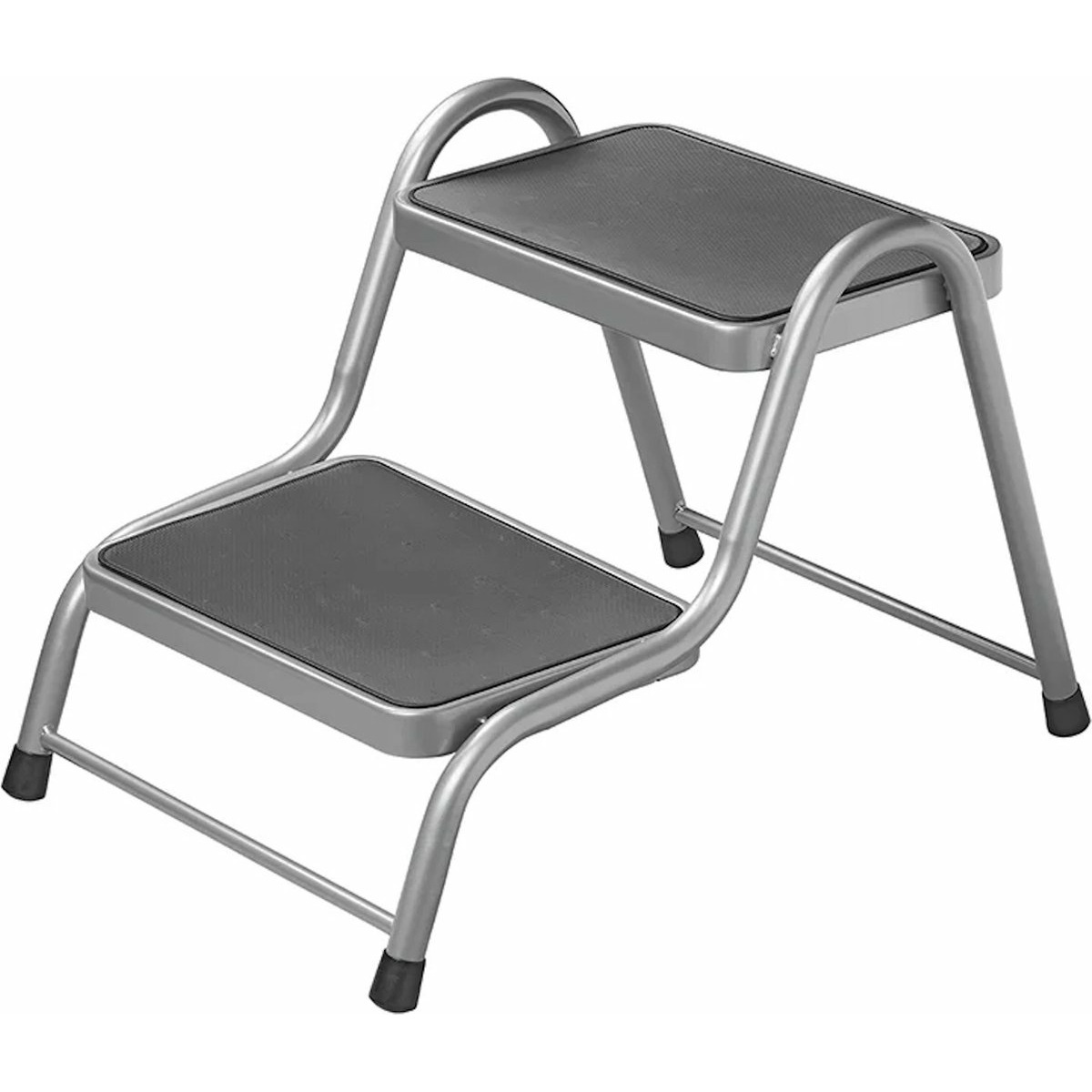 ProPlus Opstapje - zwart - staal - 2 treden - 38x26 cm - antislip - 150 kg - camping / caravan -