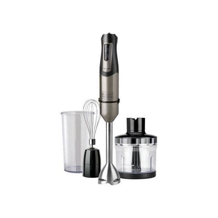 TECHSALES Mixeur plongeant BLACK & DECKER - 1200W - gris - 20 vitesses + Turbo