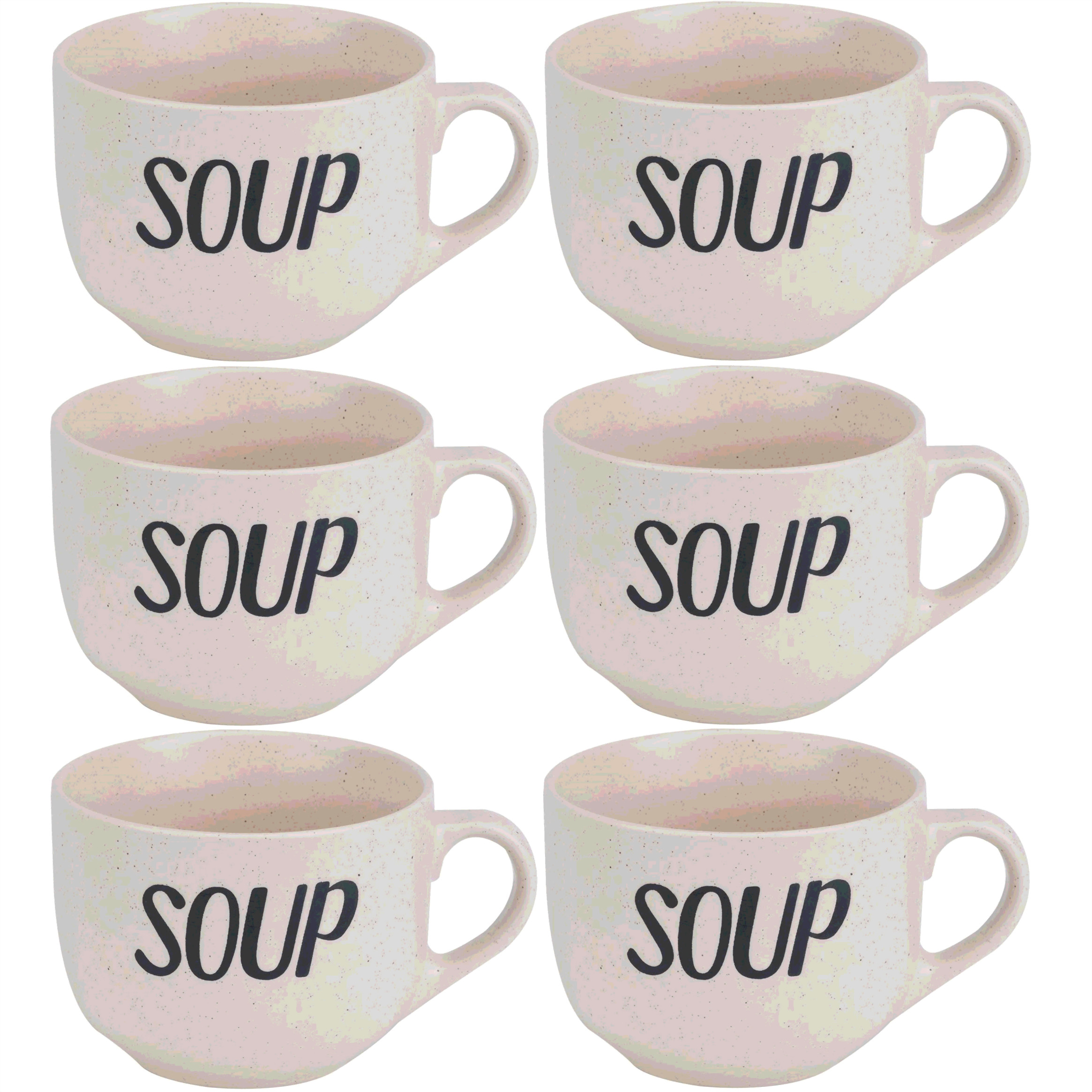 Cosy & Trendy 12x Creme soepbekers van aardewerk 11 cm 510 ml -