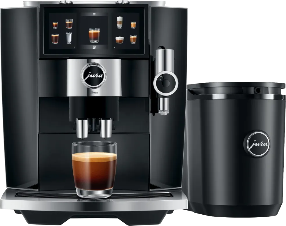 Jura J8 Twin Diamond Black (EA) + Melkkoeler