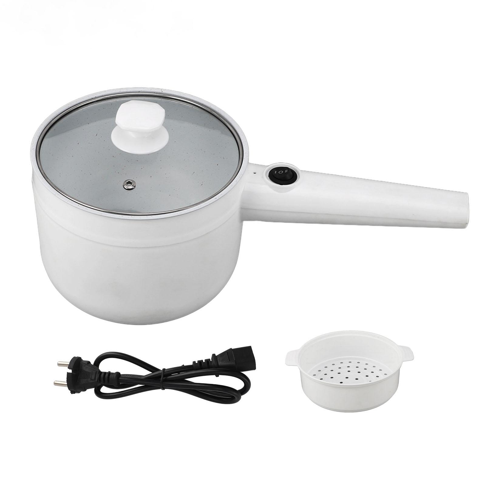 Aamazing Elektrische kookpot 1,8L Multifunctioneel Anti-aanbak 2 Snelheden Verstelbaar 600W met Stoommandje EU Plug 220V