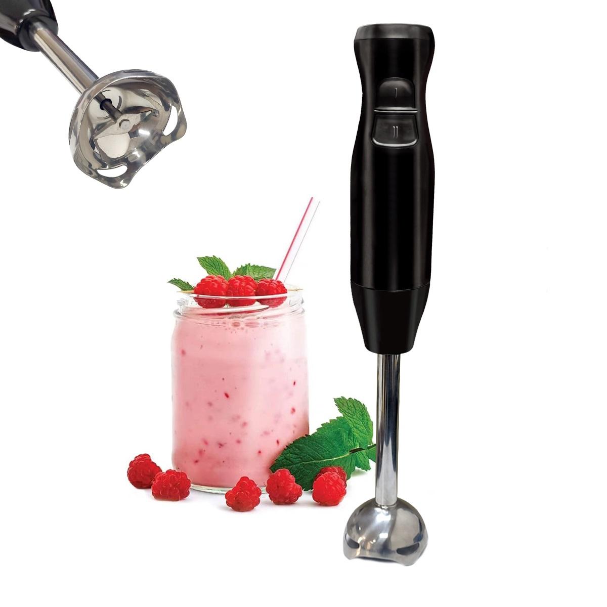WanT  Kitchen&Home Appliances Elektrische staafmixer, roestvrij staal van voedingskwaliteit, handmixer met 2 snelheden, keukenaccessoires EU PLUG/BLACK zwart