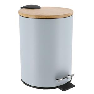 Tendance Badkamer prullenbak Bamboo vibe - soft close - blauw - 3 ltr -