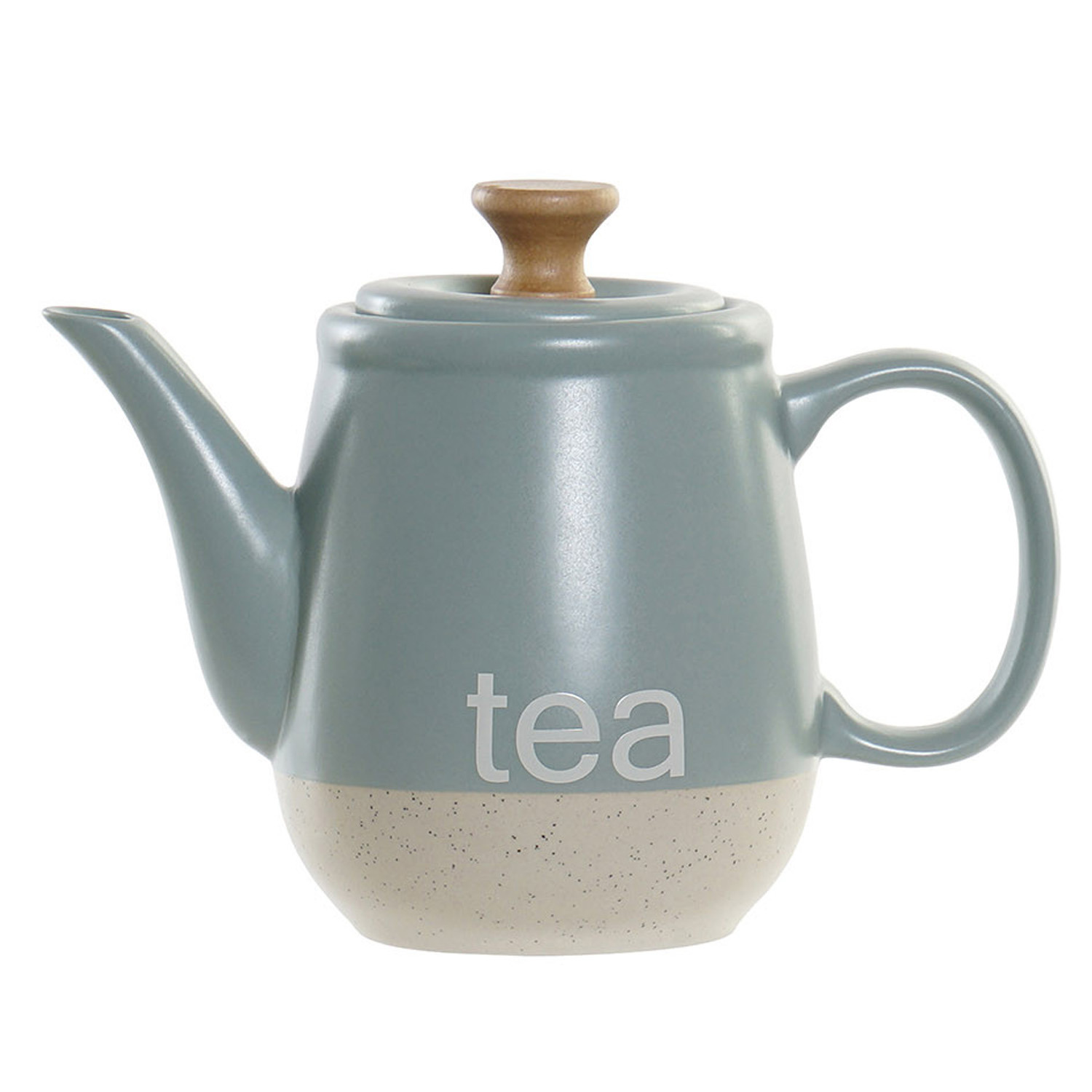 Items Kitchen Theepot Ceylon - keramiek - 1000 ml - blauw/beige -