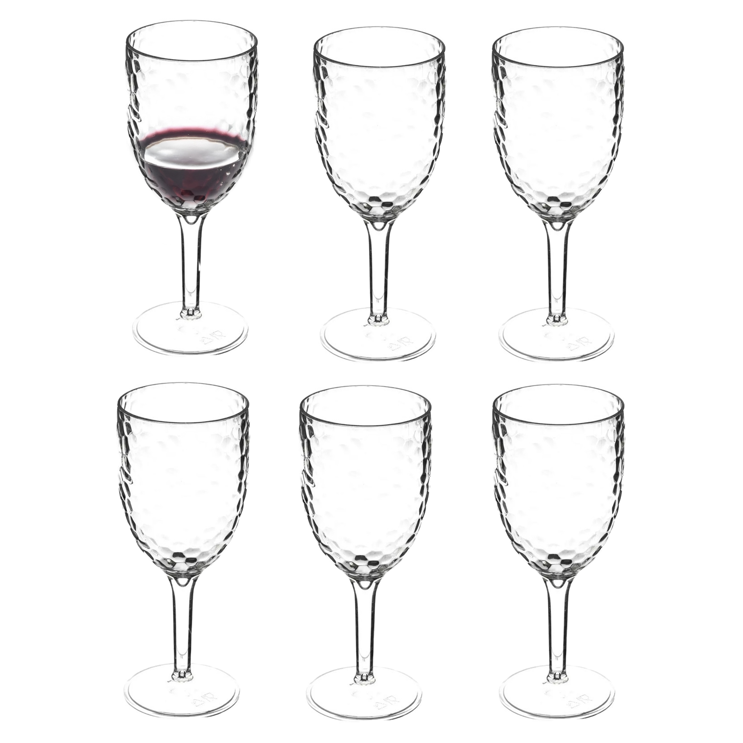 5five Wijnglazen van onbreekbaar kunststof - 6x - 345 ml - transparant - Outdoor gebruik -
