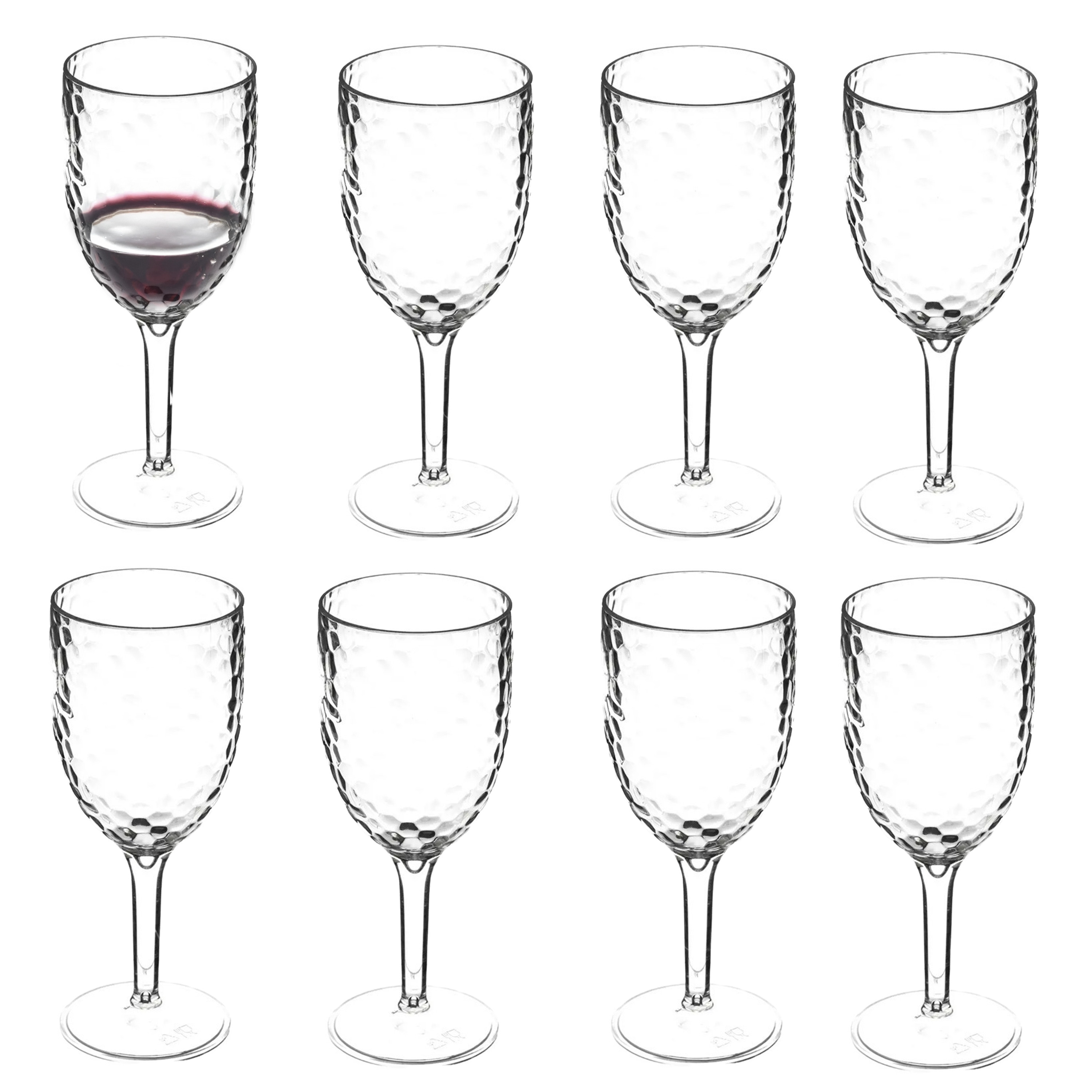5five Wijnglazen van onbreekbaar kunststof - 8x - 345 ml - transparant - Outdoor gebruik -