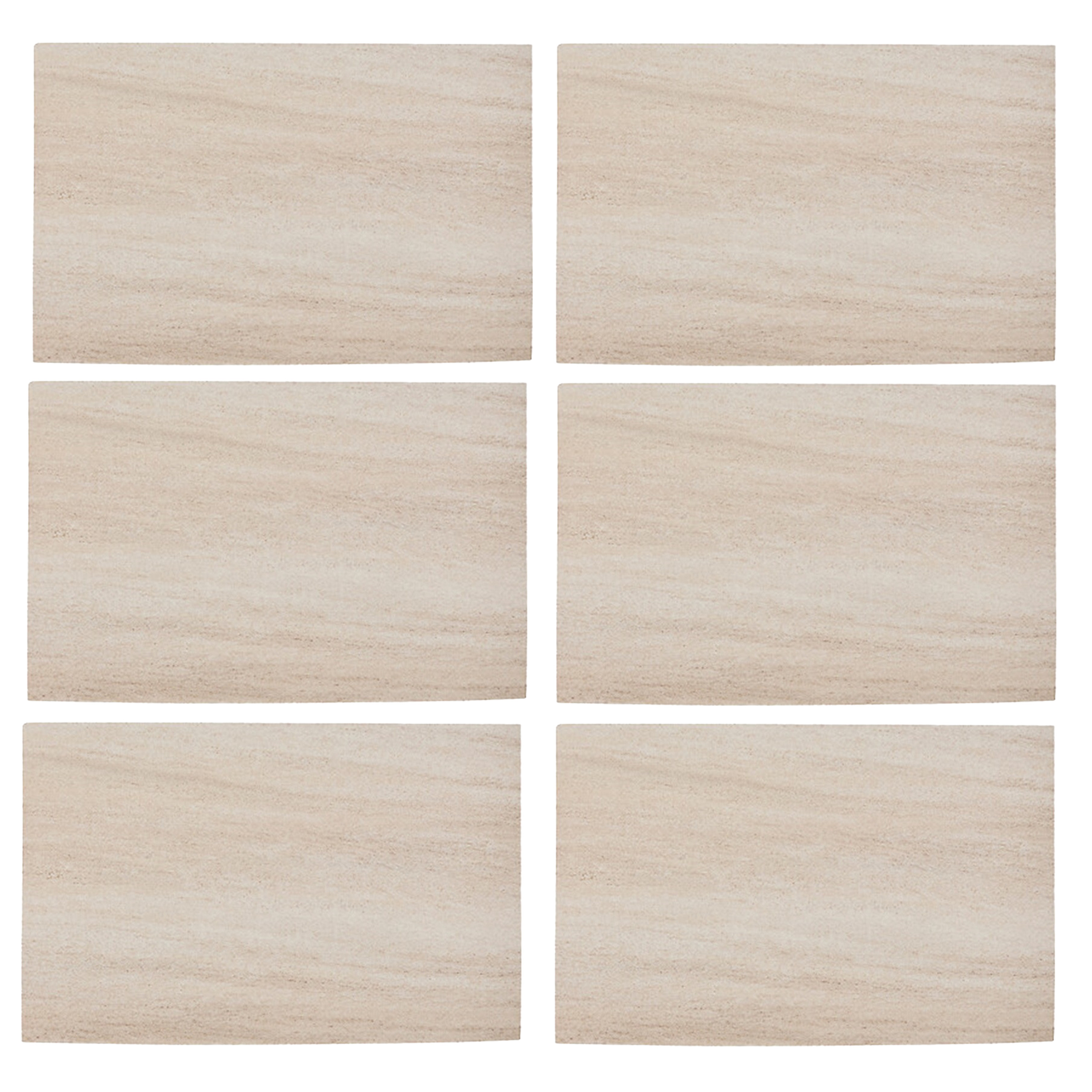 Secret de Gourmet tafel placemats - 12x - Natuursteen look - beige - 45 x 30 cm - Tafel onderleggers -