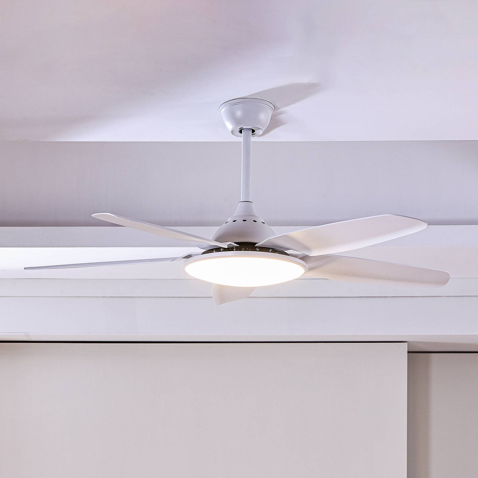 LUCANDE LED plafondventilator  Divian, wit, DC, stil, CCT