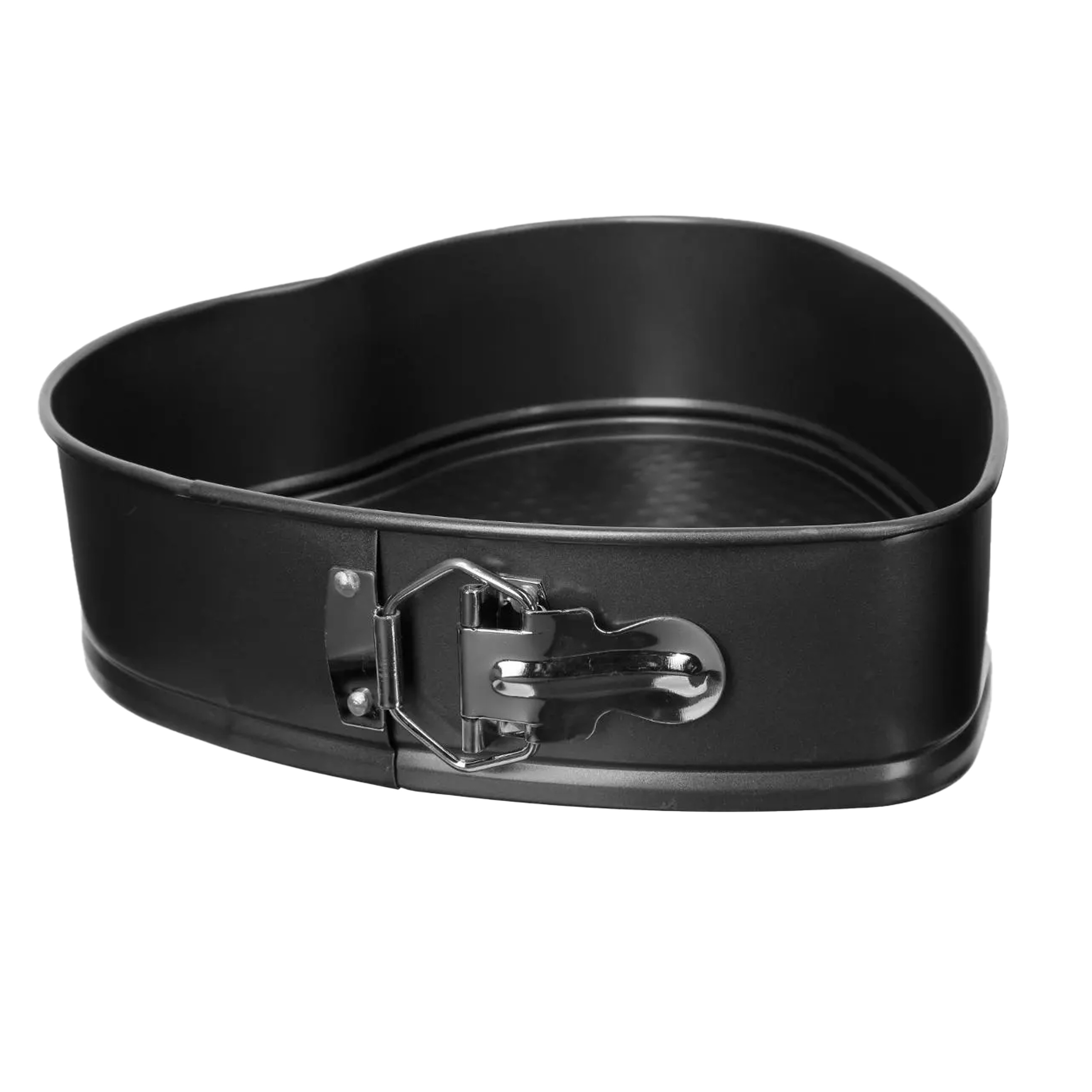 5five Taarten bakvorm/springvorm - metaal - zwart - 24 cm - hartvorm -