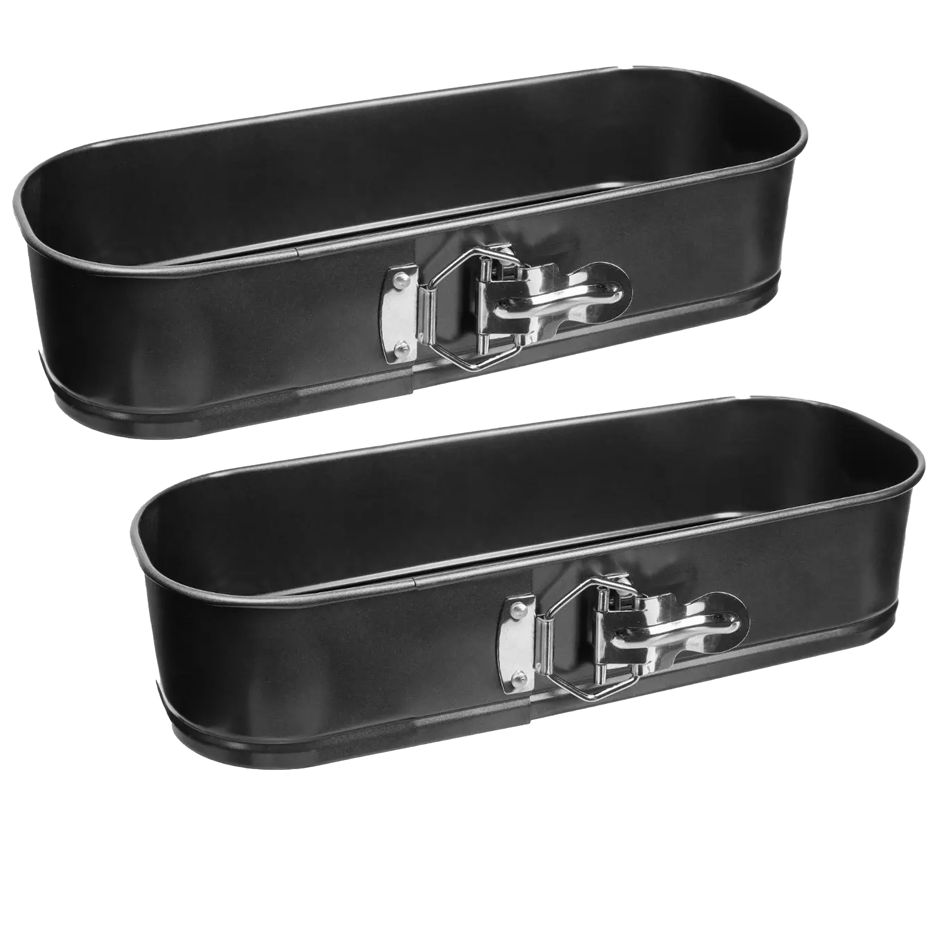 5five Taarten bakvormen/springvormen - 2x - metaal - zwart - 31 cm - 1,9L -