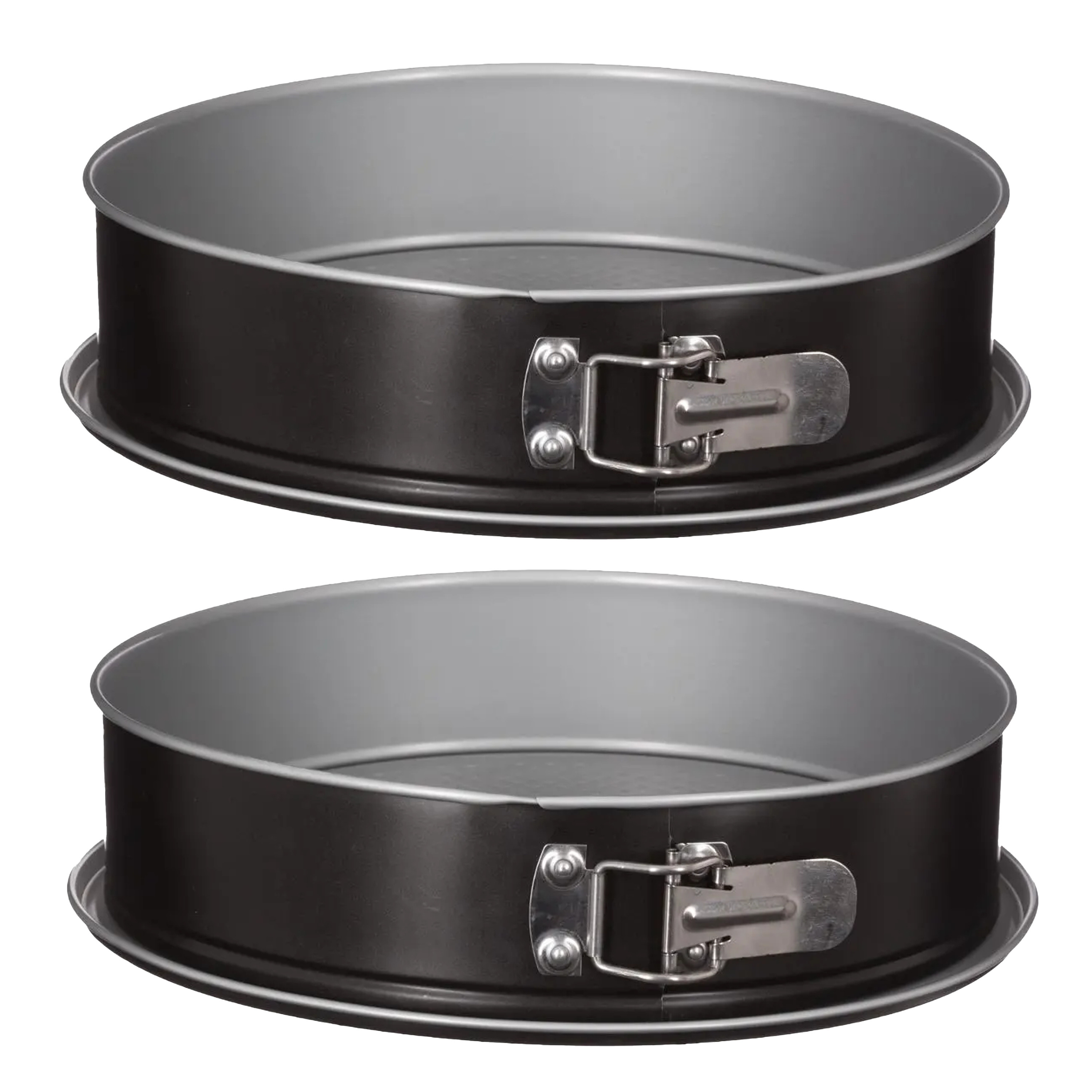 5five Taarten bakvormen/springvormen - metaal - zwart - set van 2 - rond -