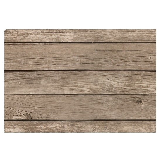 Merkloos 10x stuks cosy & trendy tafel placemats - bruin- houten planken print - pvc - x 28 cm - onderlegg -