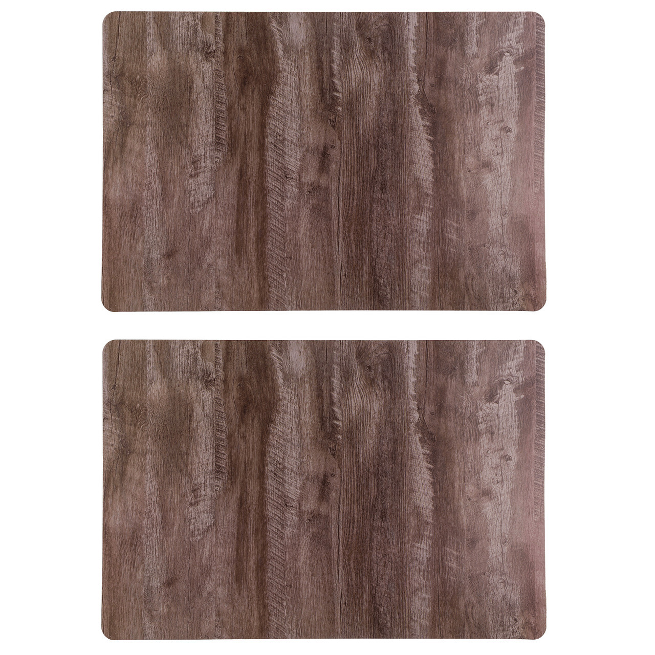 Merkloos Tafel placemats - Set van 12x stuks - houten planken print - 43 x 28 cm - pvc - onderleggers -