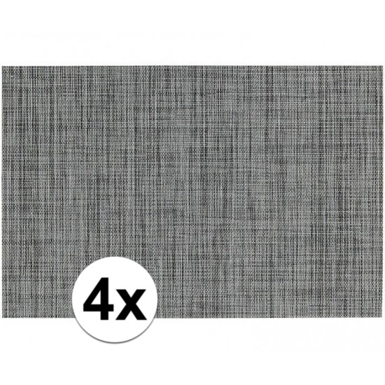 Merkloos Tafel Placemats jute grijs - 4x - geweven/gevlochten - 45 x 30 cm - Onderleggers - Tafel dekken -