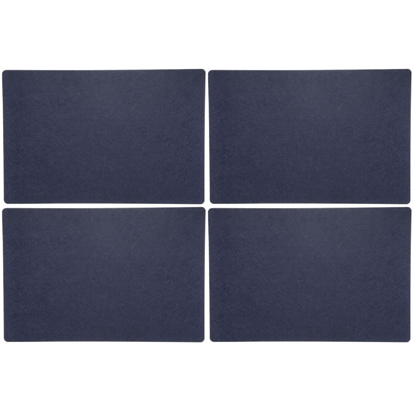Merkloos Placemats/onderleggers voor op tafel - 8x stuks - donkerblauw - 30 x 45 cm - met ronde hoeken -