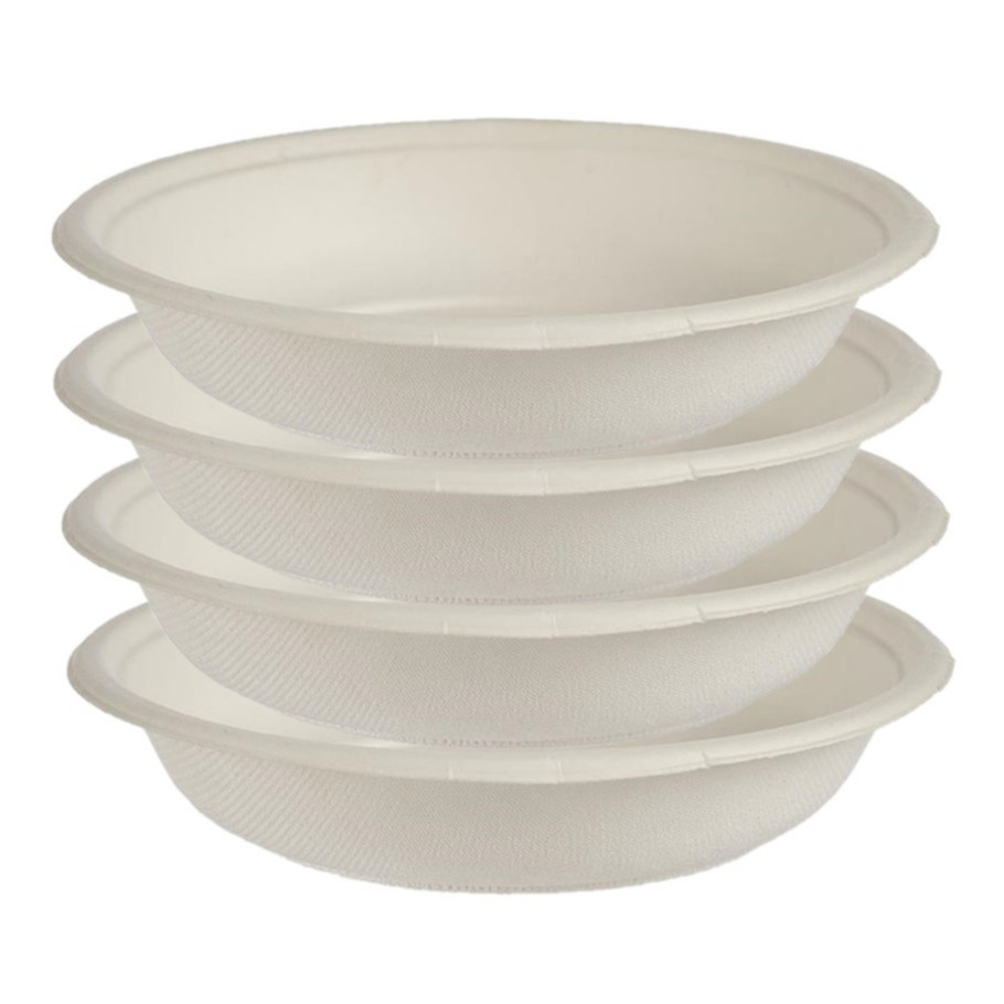 Kinvara diepe wegwerp bordjes - 16x stuks - 750 ml - composteerbaar -