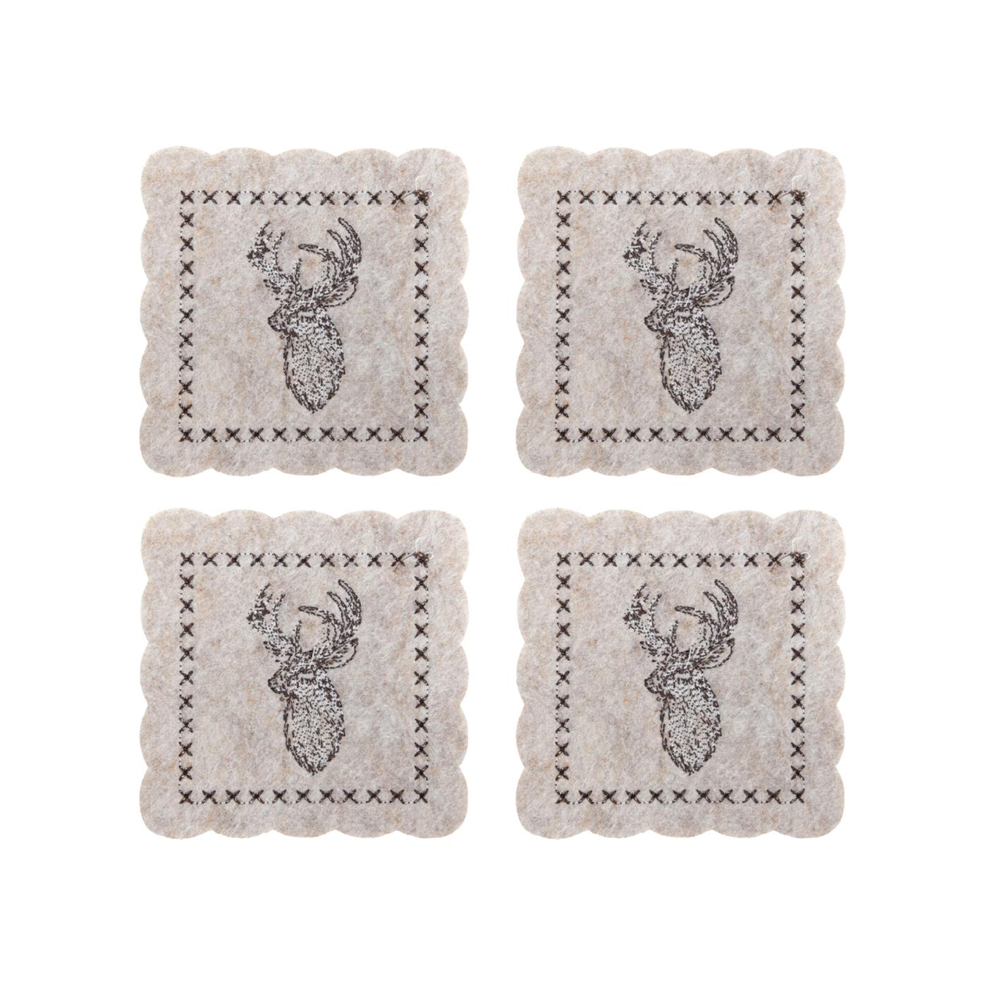 Svenska Living Onderzetter rendier vilt set a 4 10cm