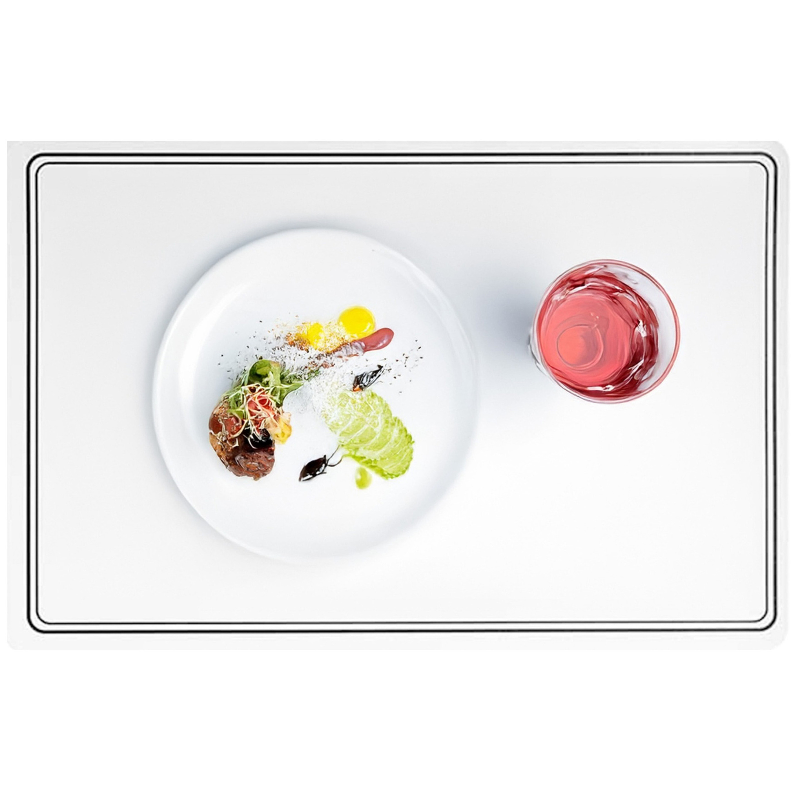 Cosy & Trendy tafel placemat Renee - PU-leer/leer look - wit - 43 x 30 cm - tafel onderleggers -