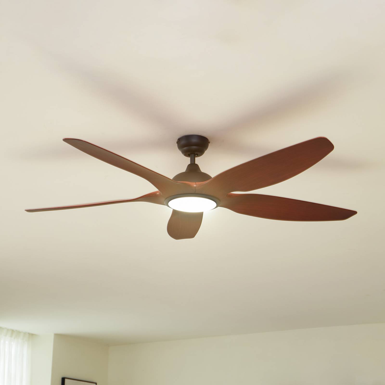 LUCANDE LED plafondventilator Omendo, zwart, DC, stil, CCT