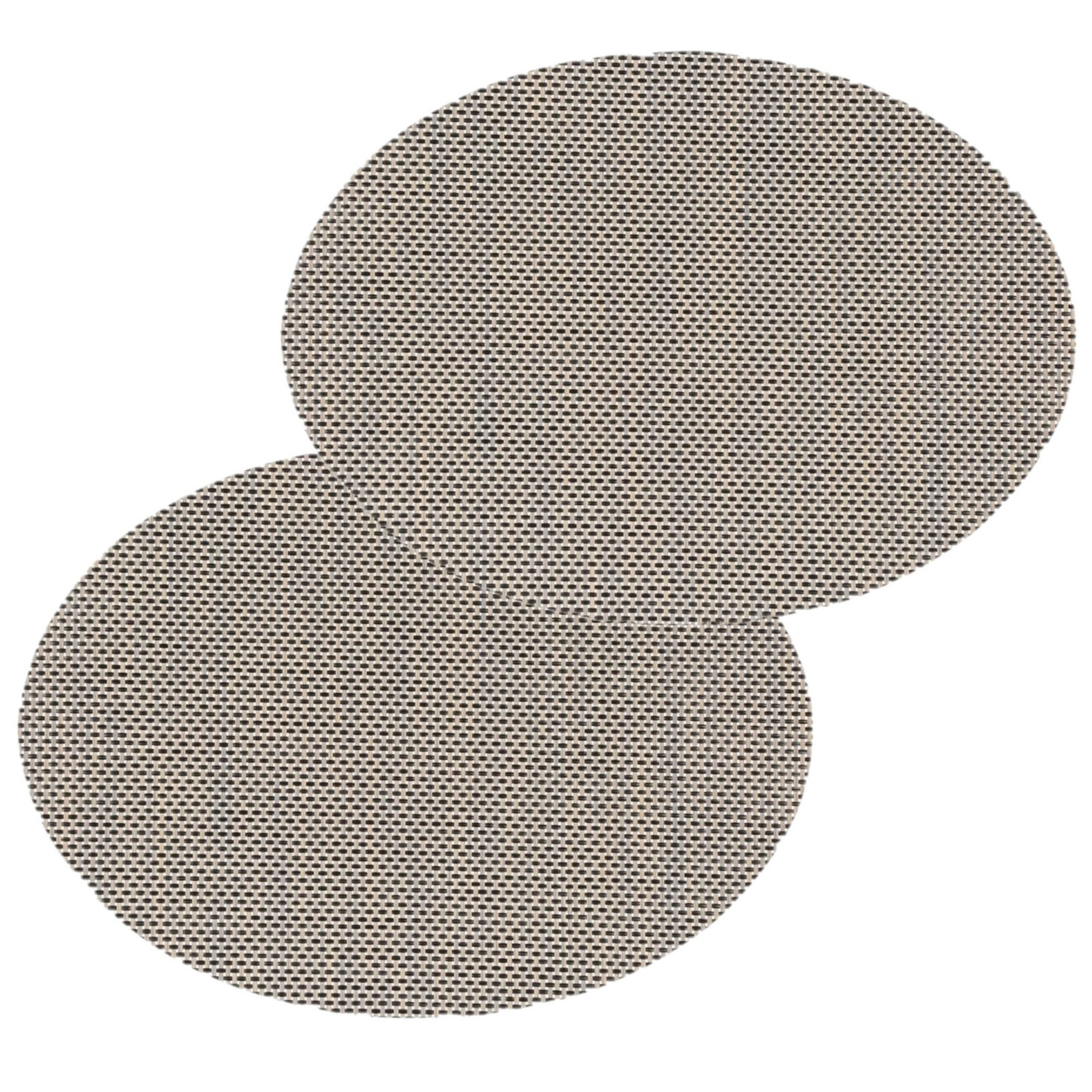 Secret de Gourmet Ovale placemat Maoli - Set van 6x stuks - zwart/beige - kunststof - x 35 cm -