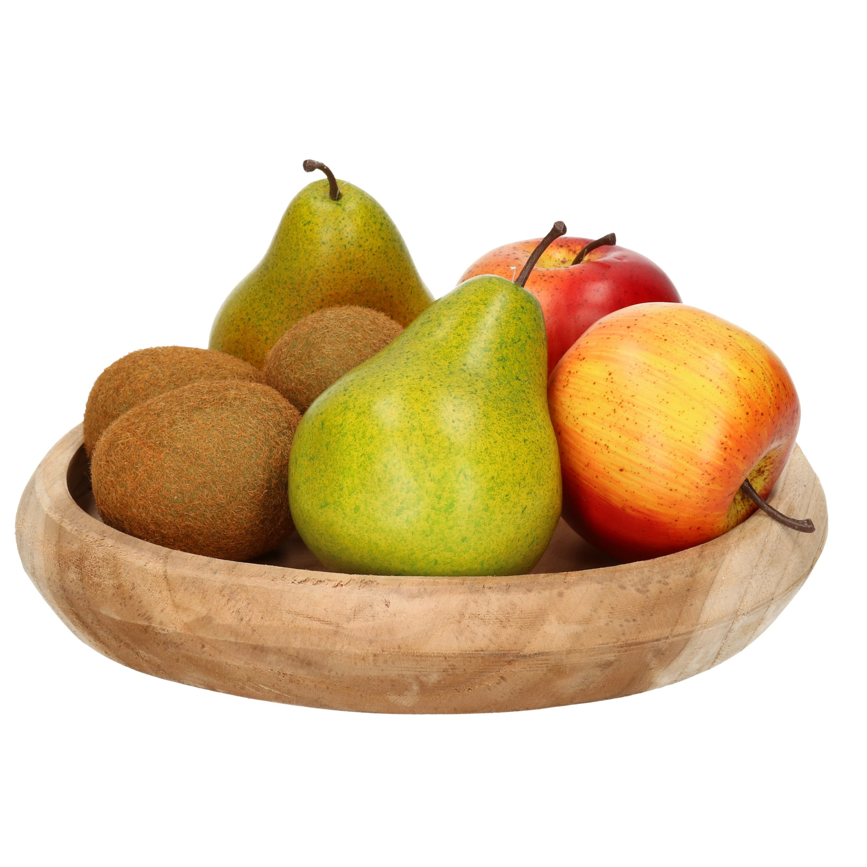 H&S Collection Fruitschaal teak hout rond 25 cm -