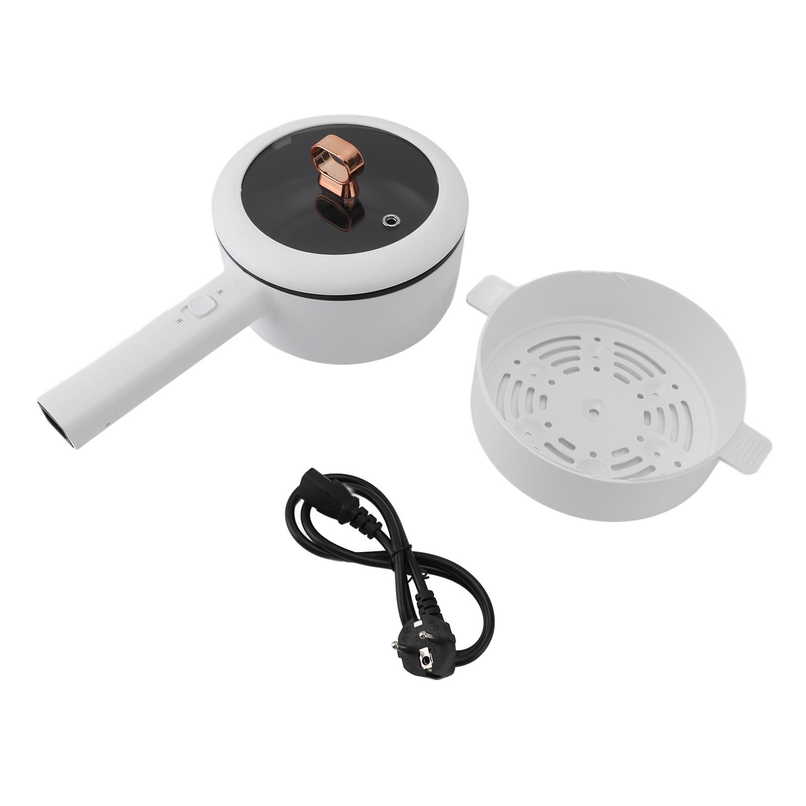 OutsideWorld 2L Elektrische Hot Pot Multifunctioneel 600W Voorkomt Aanbakken Draagbare Elektrische Koker met Stoomrek L(for 6.5-9kg)