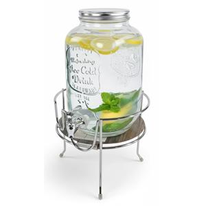Merkloos Drankdispenser/limonadetap - 6 ltr - inclusief standaard - 19 x 19 cm -