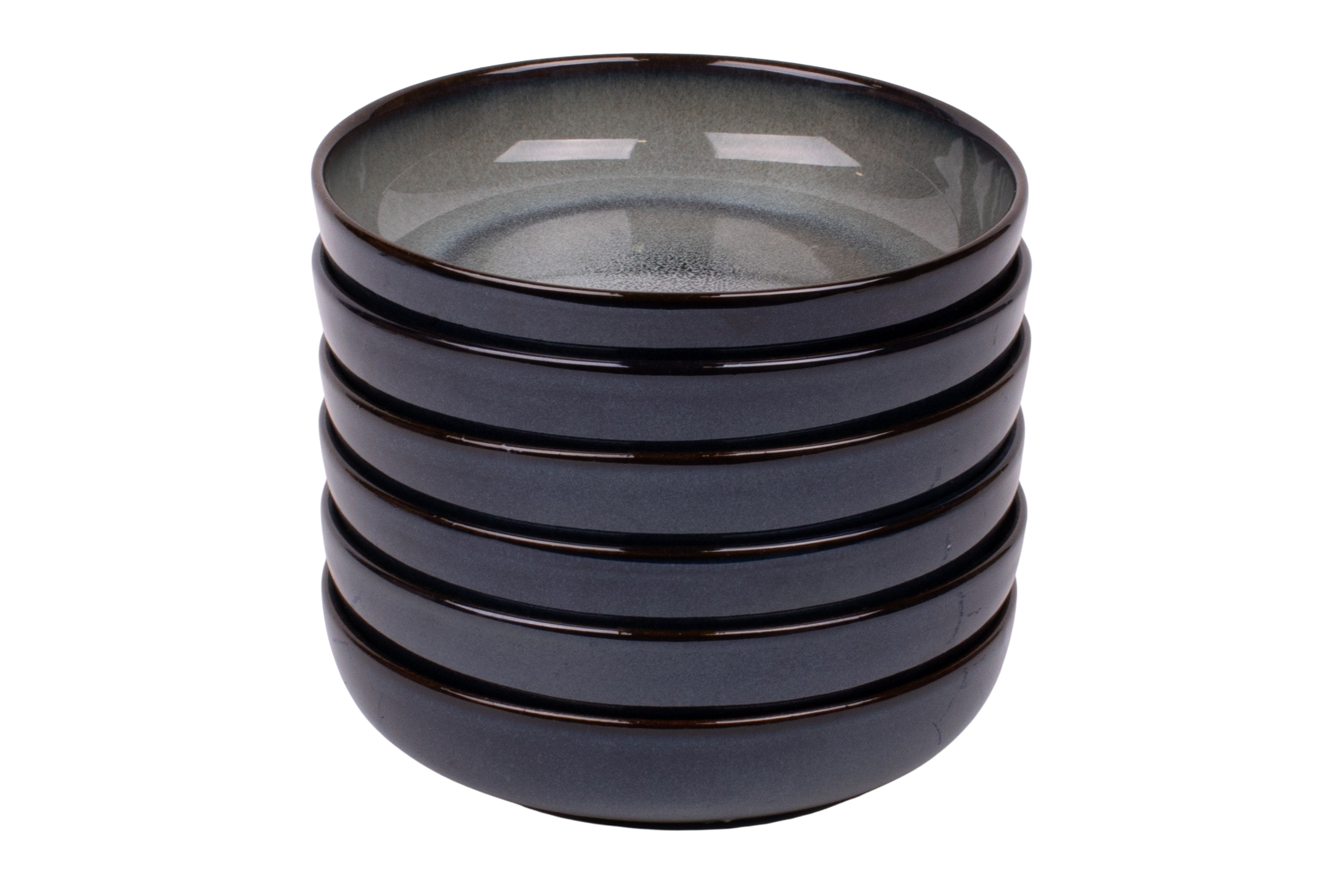 Kade 171 Set van 6 diepe borden - 18 cm - Porto - blauw met groen - Portugees stoneware