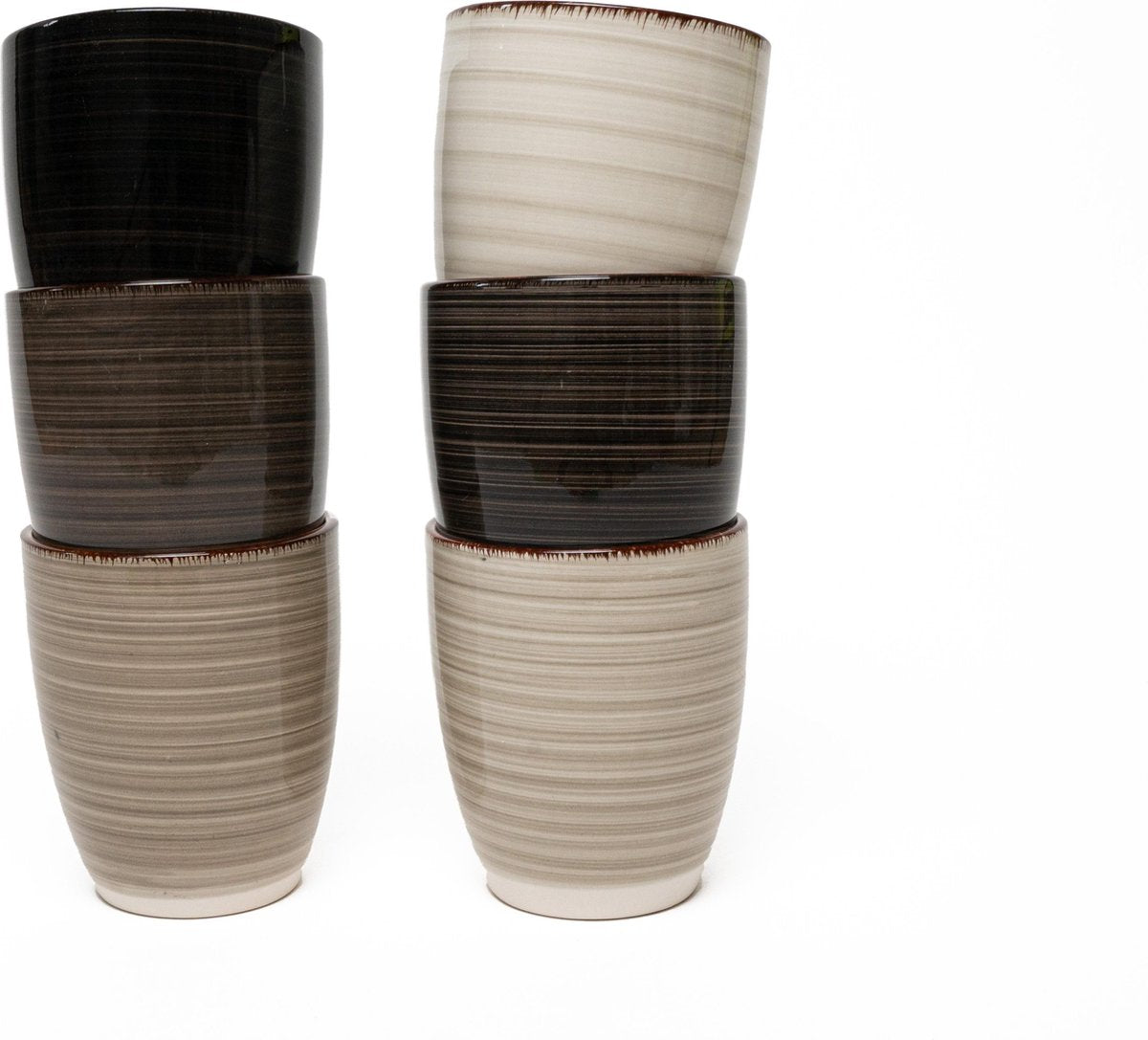 Kade 171 Grote industriële koffiekopjes zonder oor - Set van 6 - 340 ML - allen unieke kleur - koffiemok - cappuccinomok