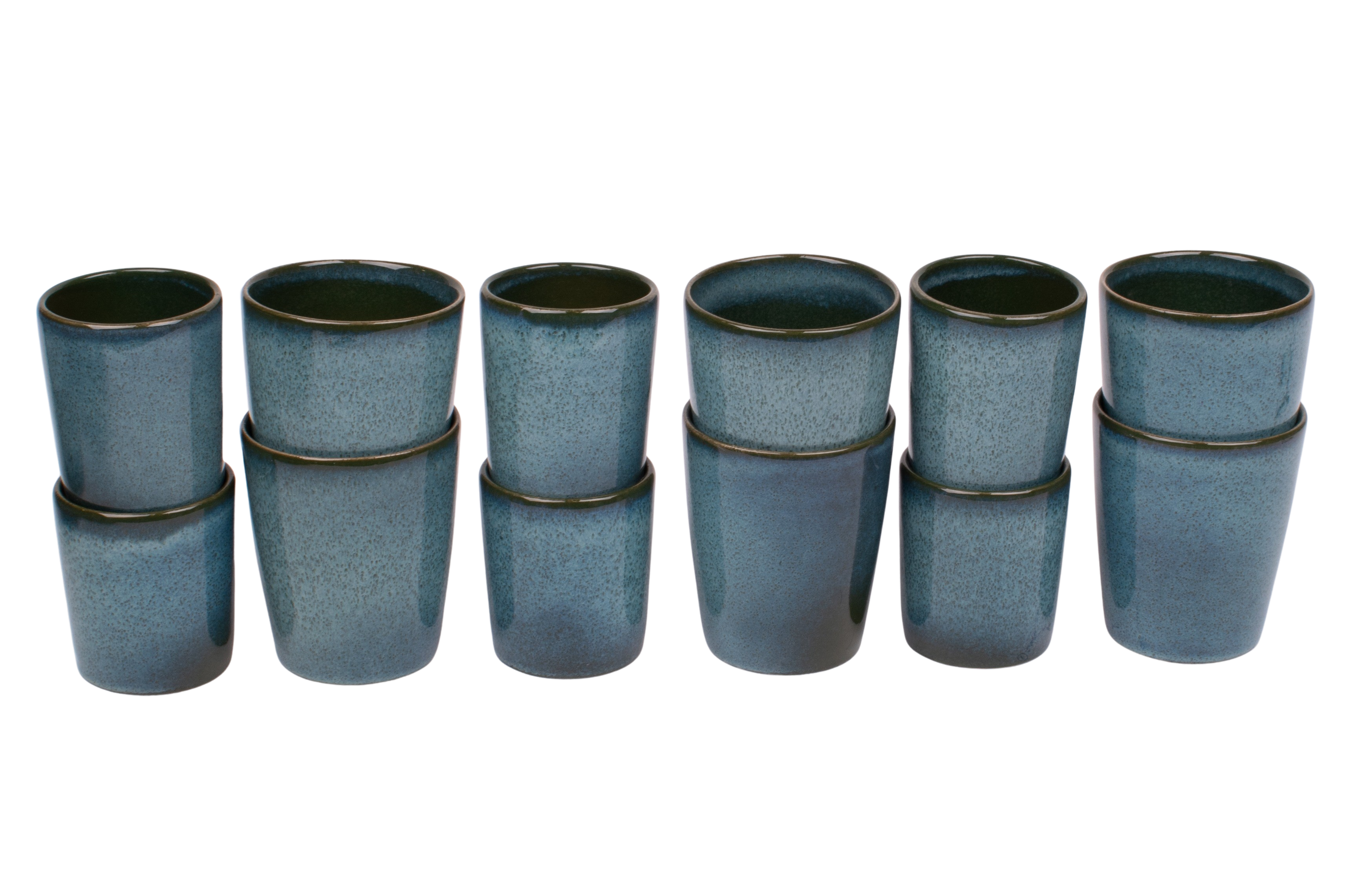 Kade 171 Koffiekopjes set van 12 - 150 ml en 250 ml - 6 persoons - Evora - groen - Portugees stoneware