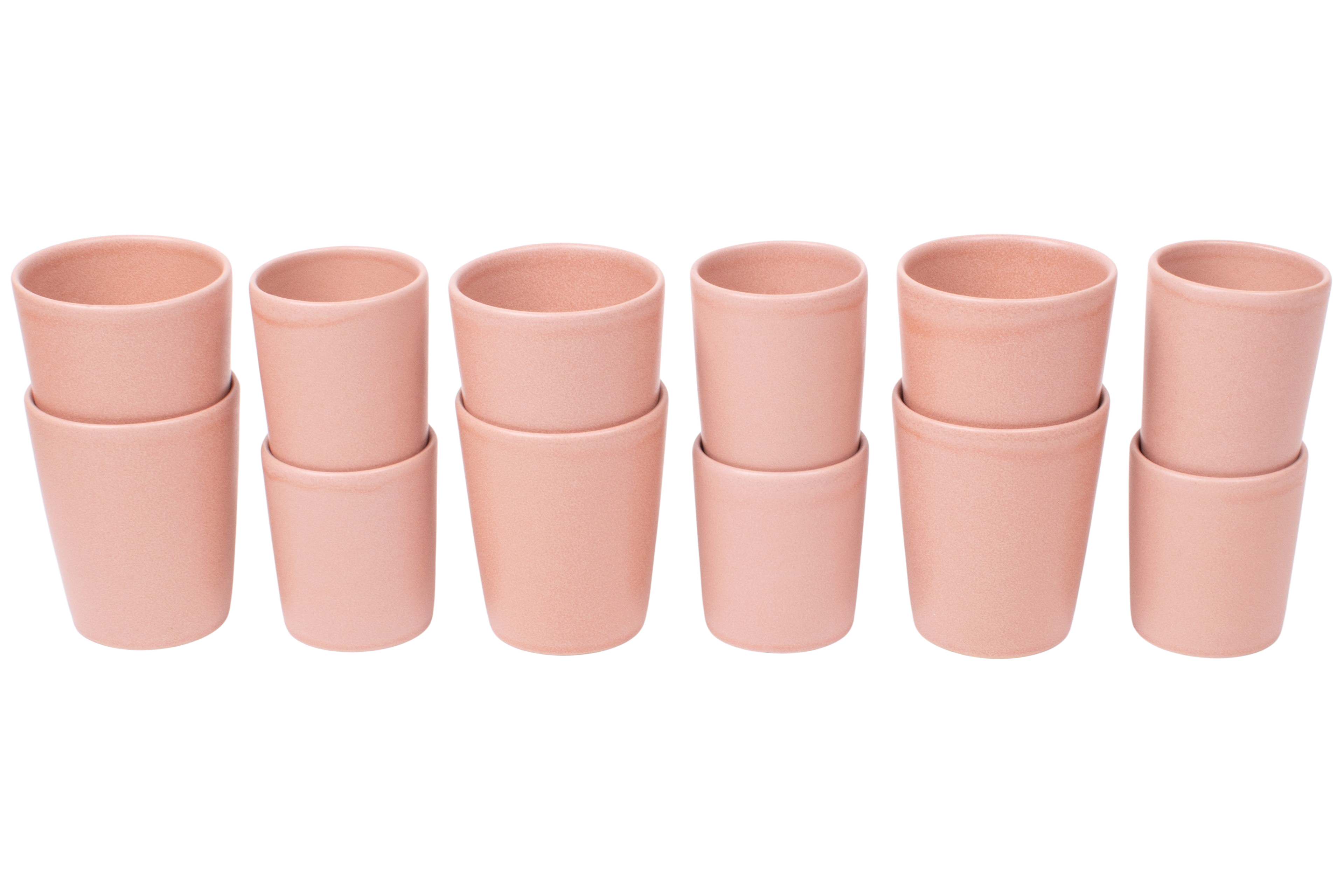 Kade 171 Koffiekopjes set van 12 - 150 ml en 250 ml - 6 persoons - Madeira - roze - Portugees stoneware