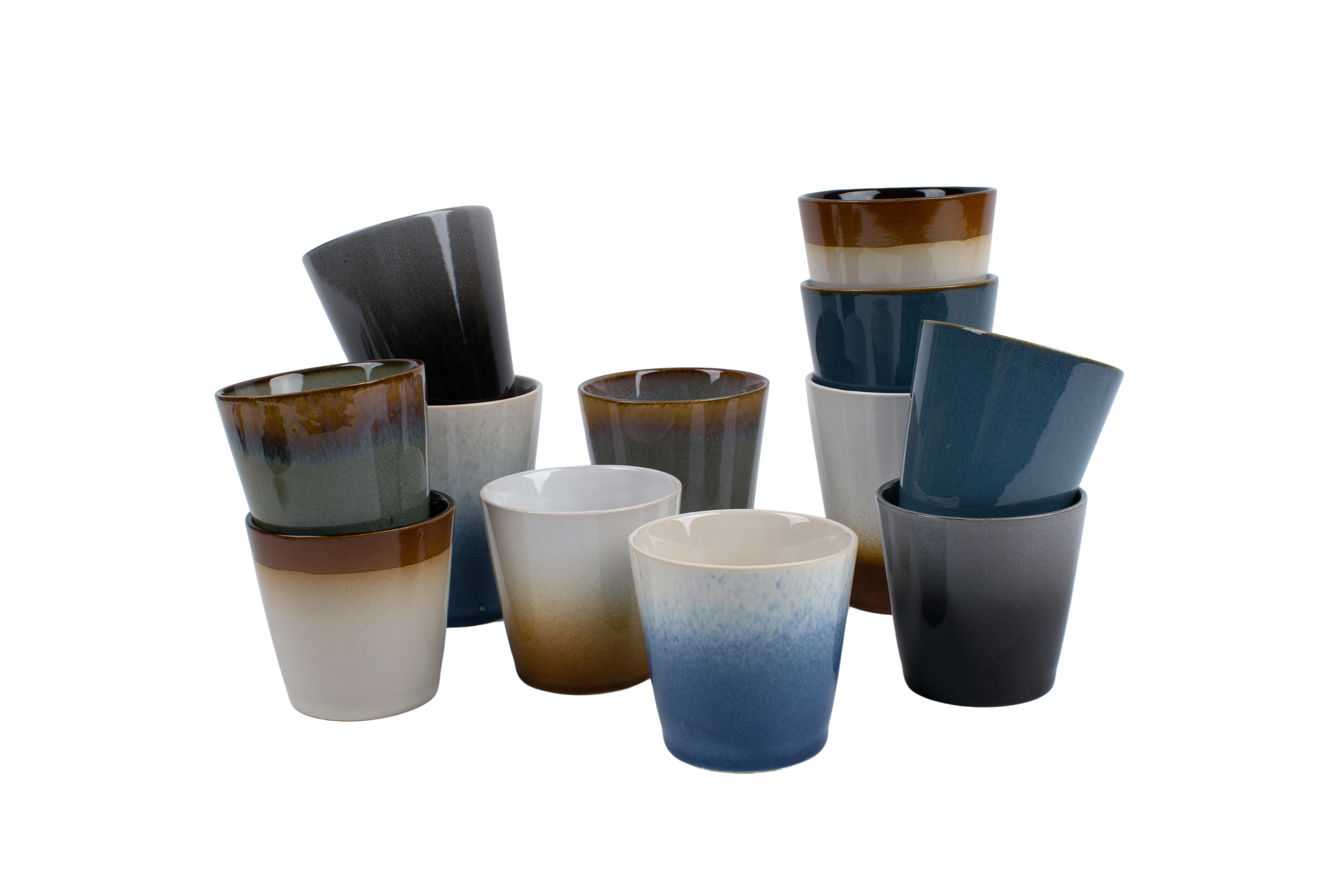 Kade 171  Storm koffiemok - koffiebeker - set van 12 - verschillende kleuren - 200 + 310ML