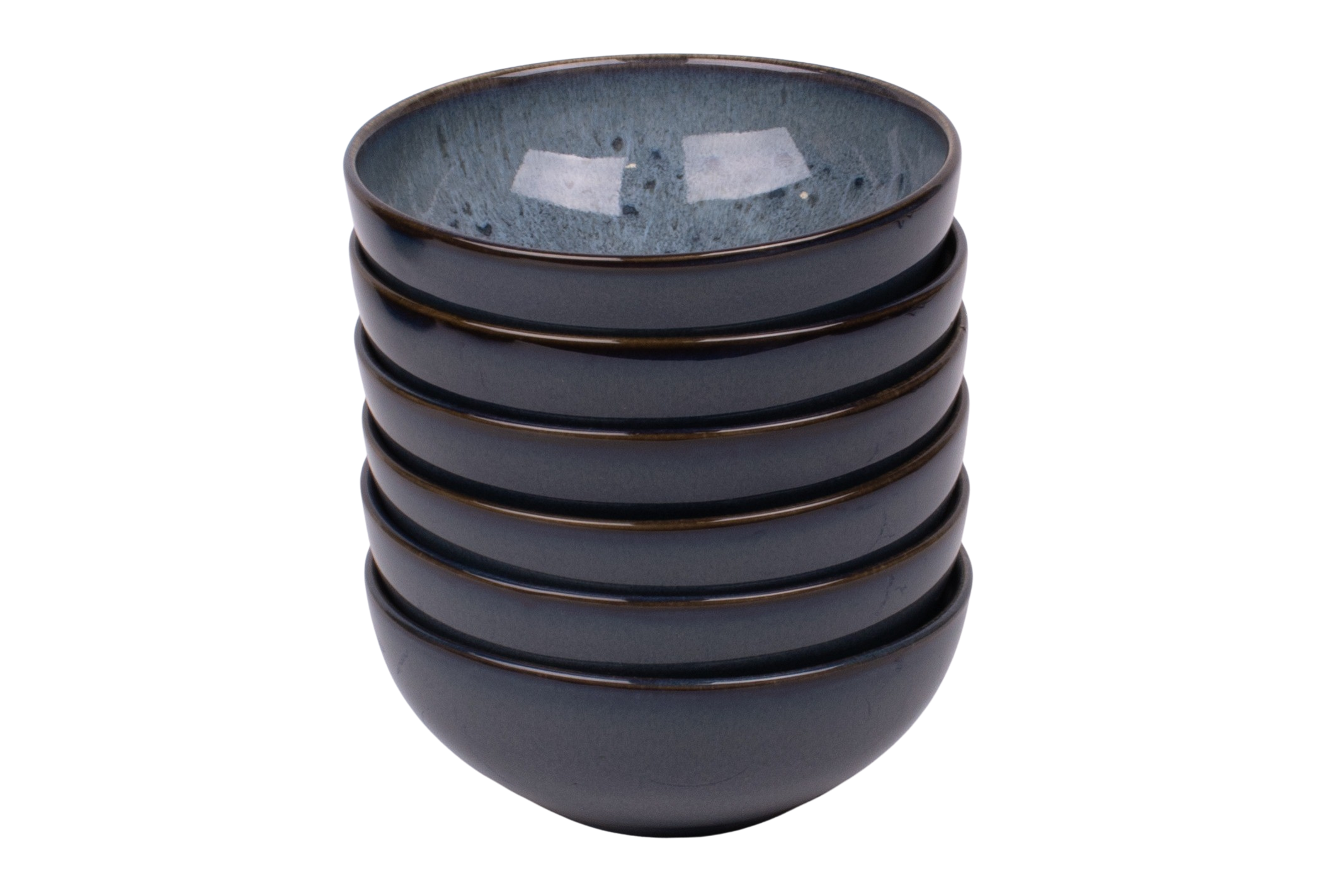 Kade 171 Set van 6 schaaltjes - 15,5 cm - Amadora - blauw met aqua look - Portugees stoneware