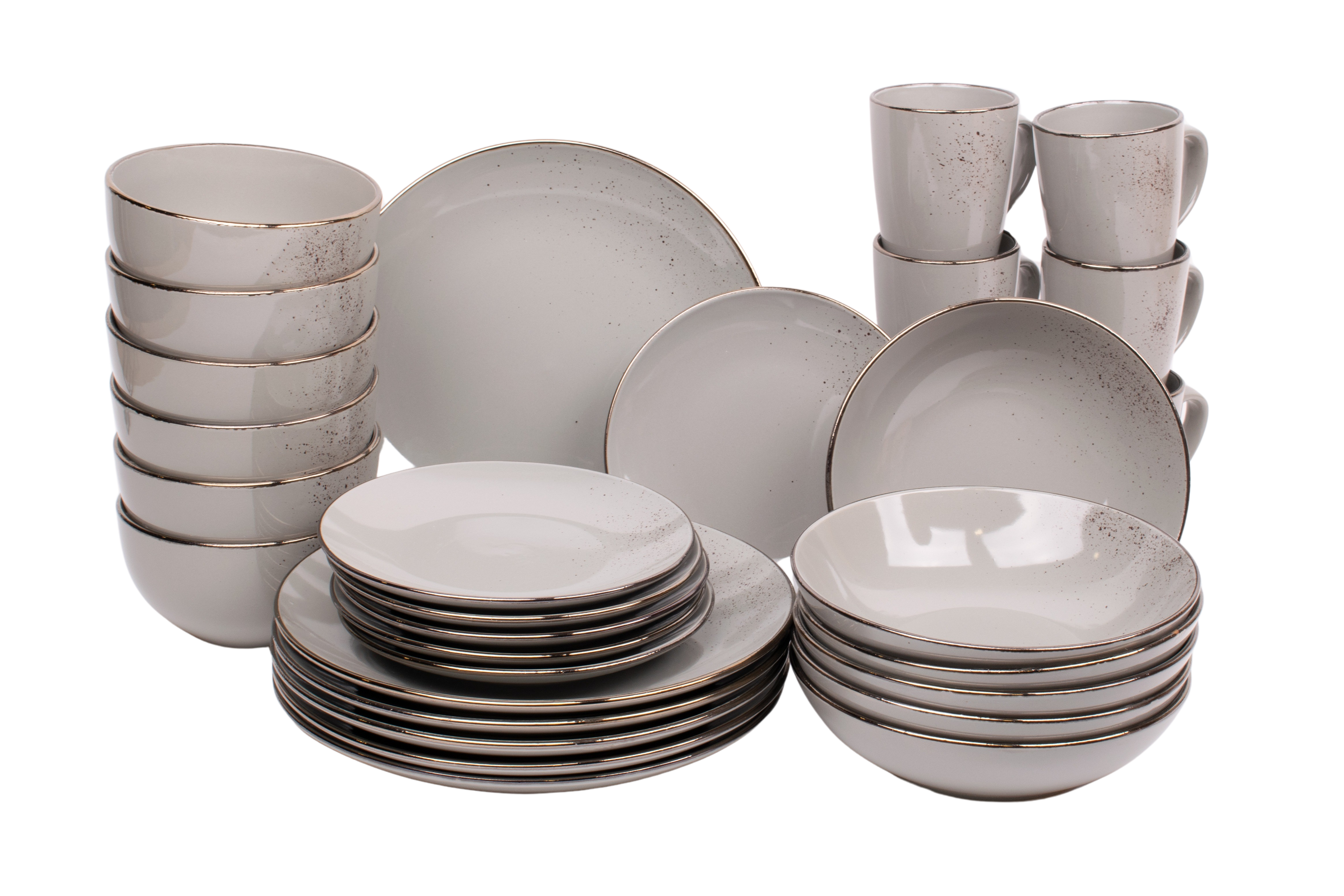 Kade 171 30 delige serviesset - 6 persoons - grijs - aardewerk - Luca style -  serviessets- hip en trendy