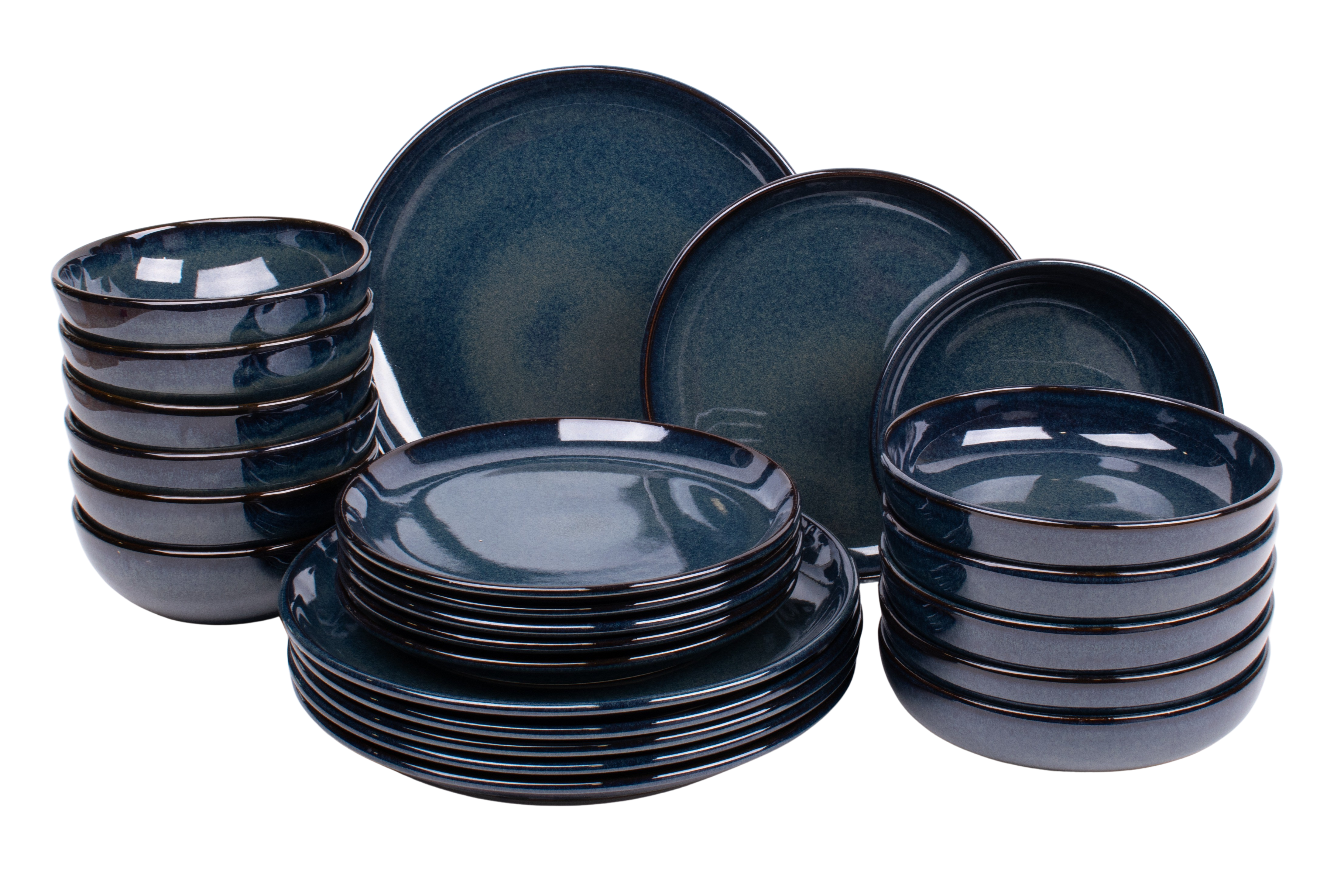 Kade 171 24 delige serviesset - 6 persoons - Faro - blauw - Portugees stoneware