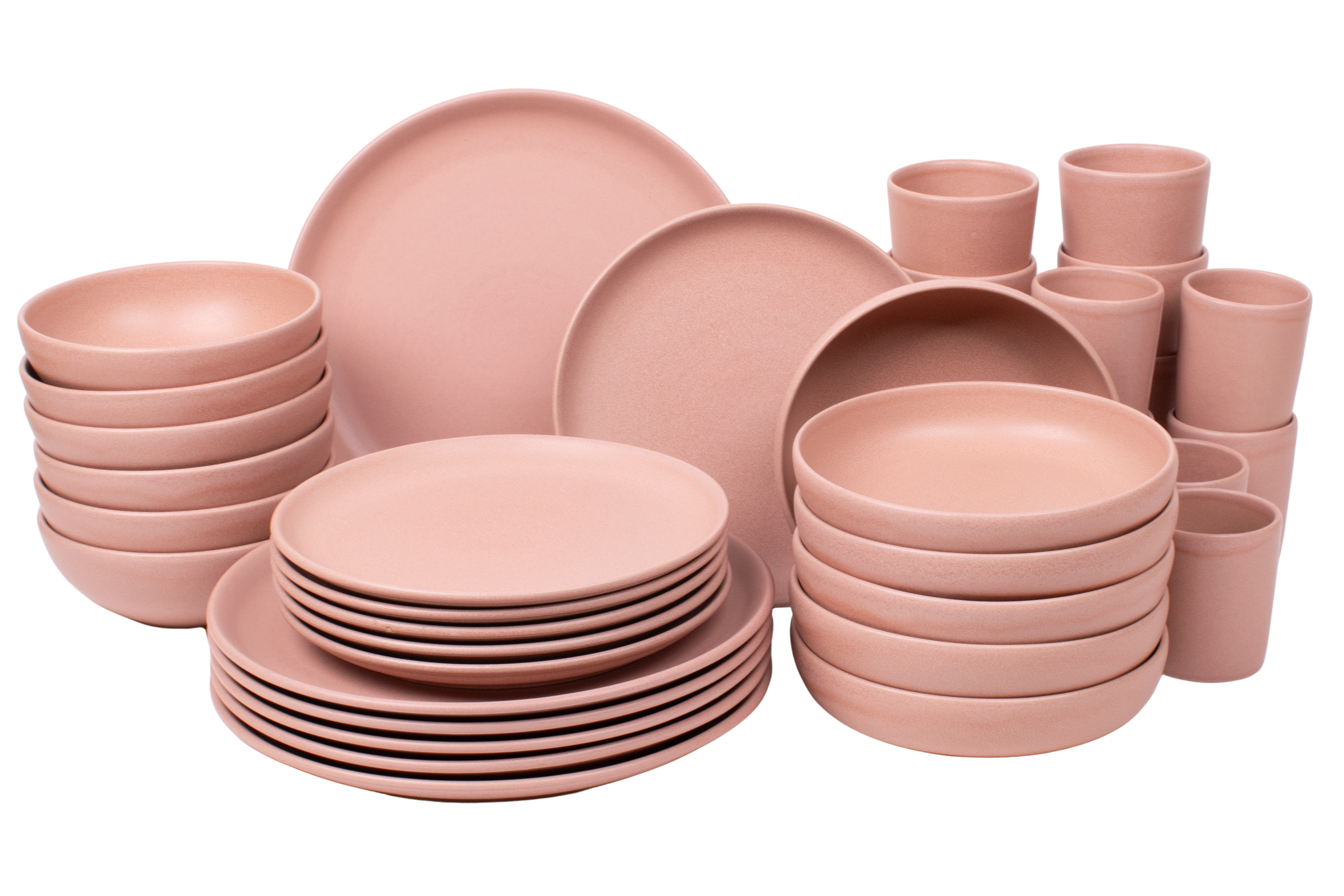 Kade 171 36 delige serviesset - 6 persoons - Madeira - roze - Portugees stoneware